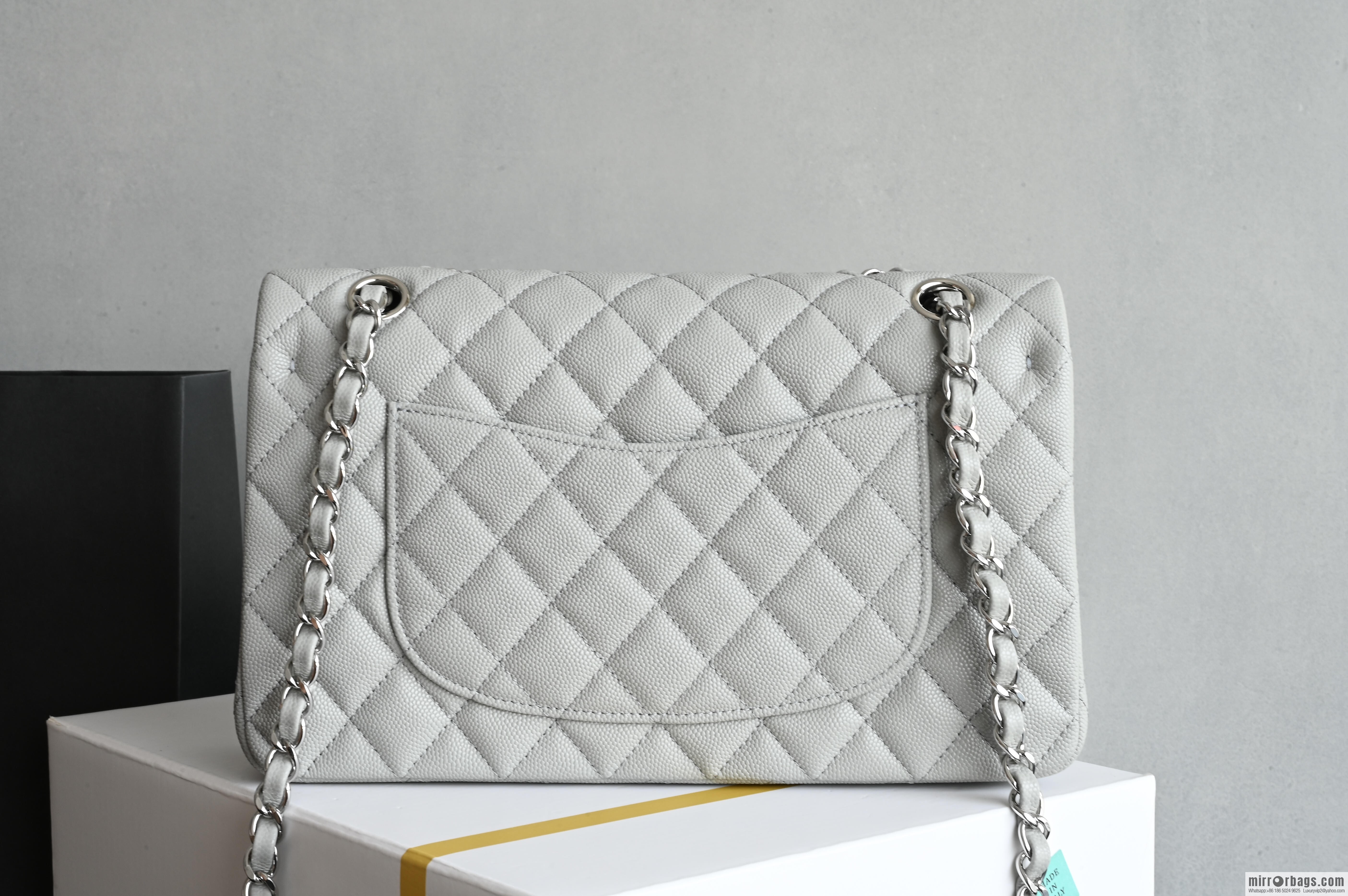 CHANEL Upgraded A01112 Light Grey Silver