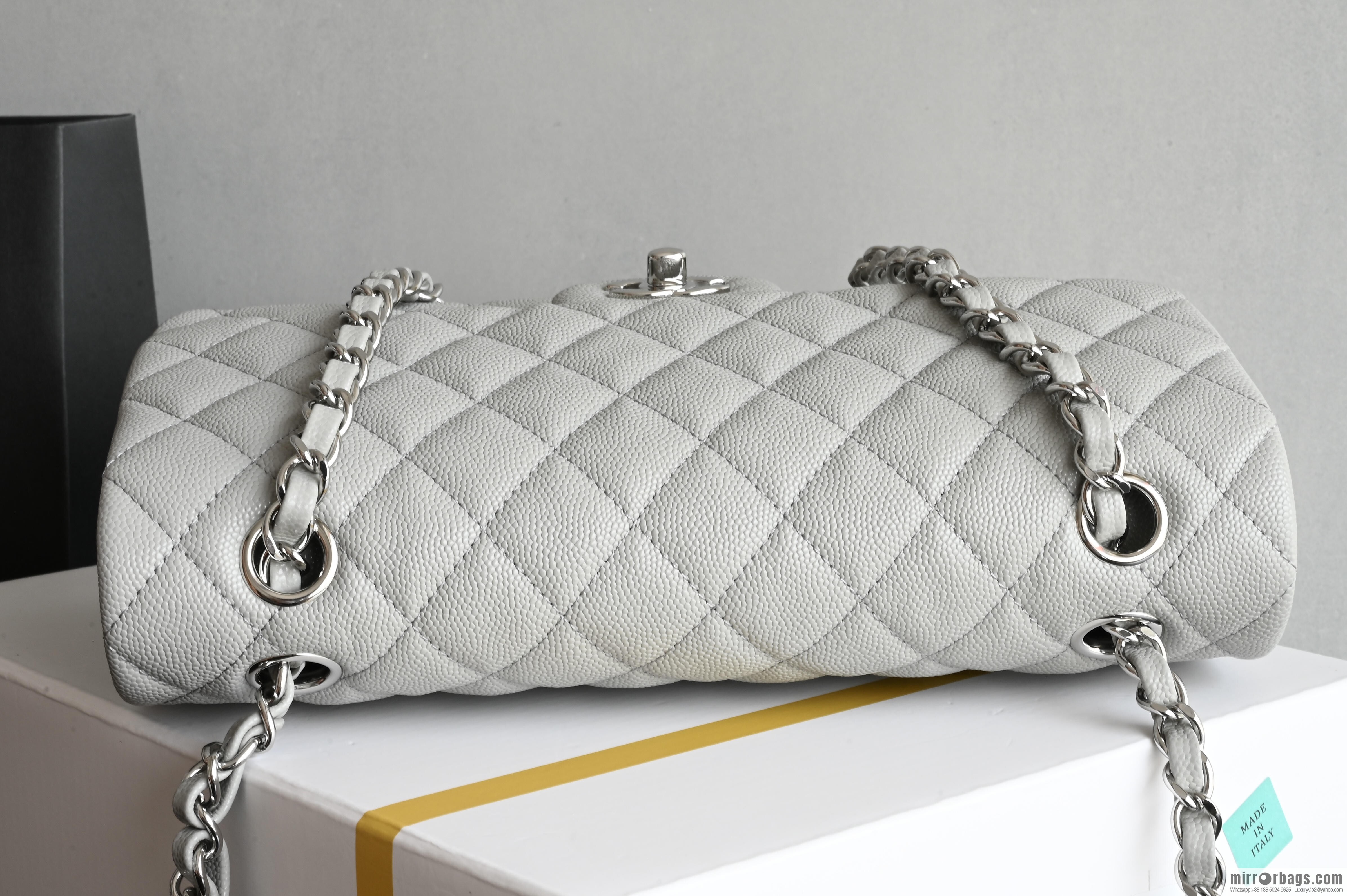 CHANEL Upgraded A01112 Light Grey Silver