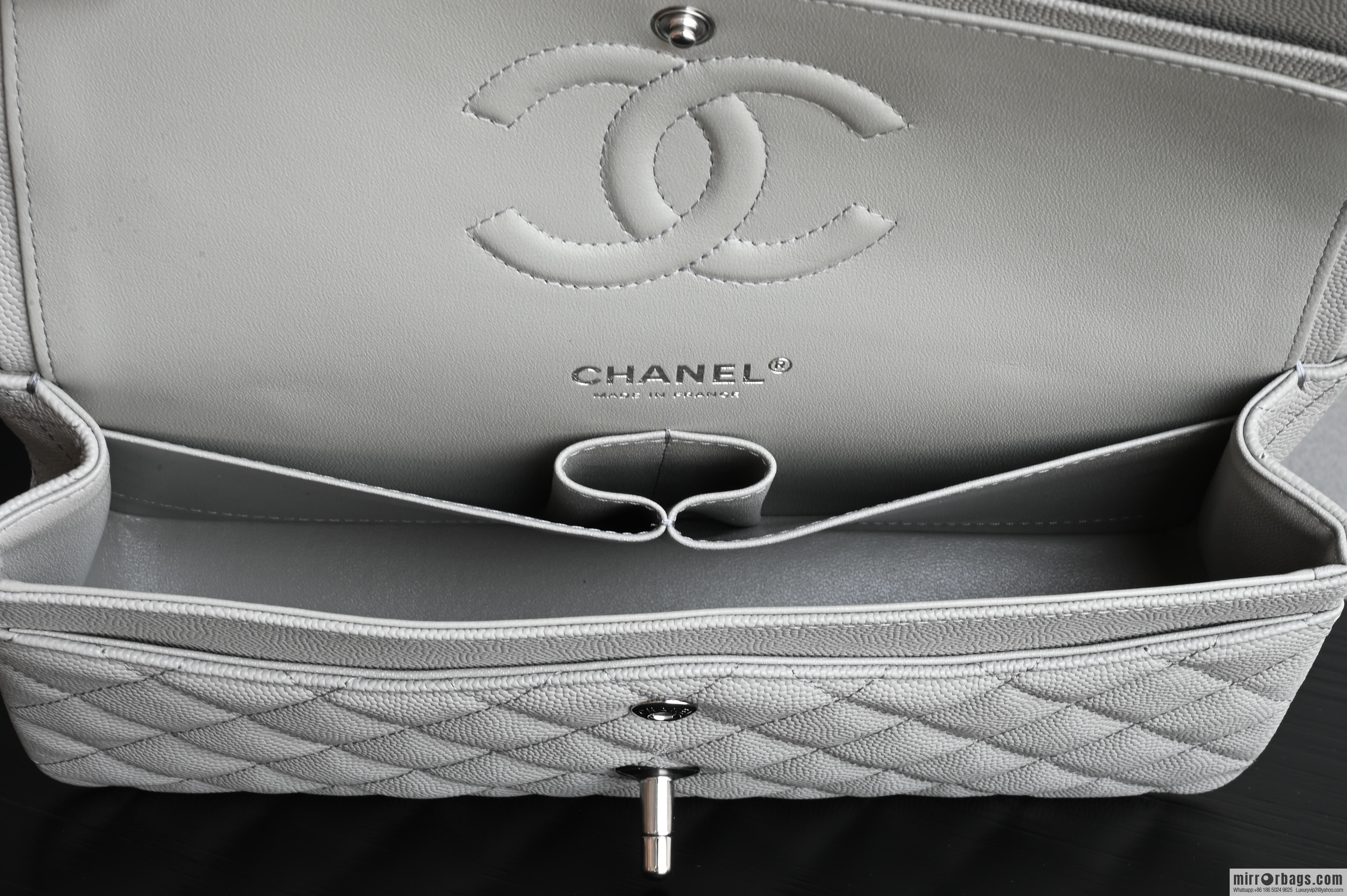 CHANEL Upgraded A01112 Light Grey Silver