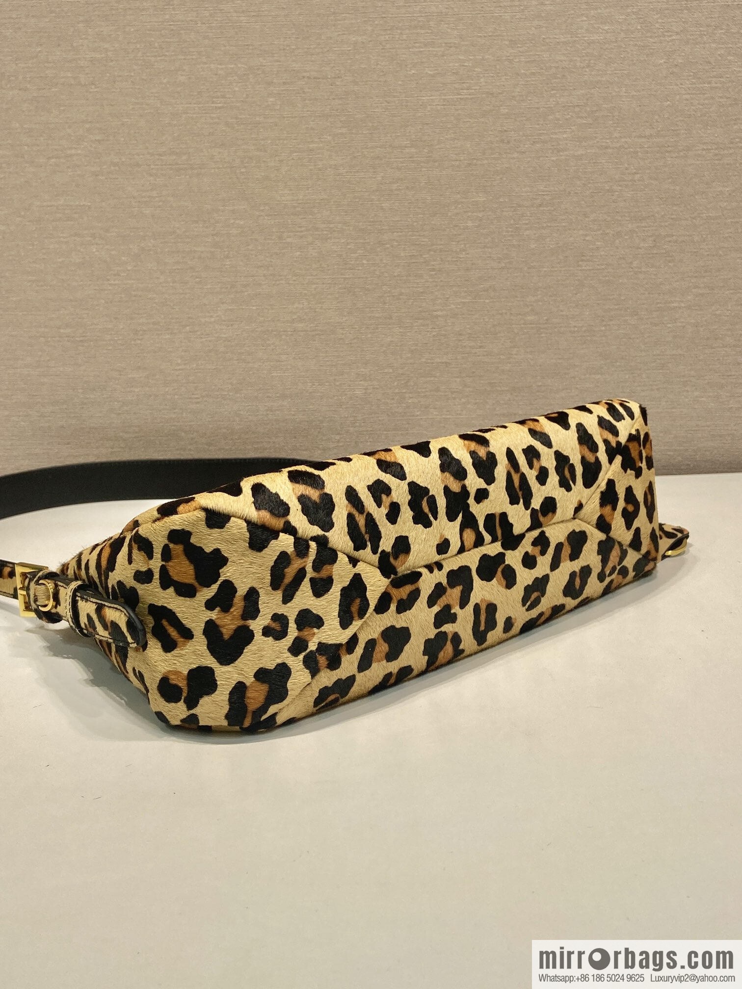 PRADA new Aimee armpit bag 1BC229 leopard print