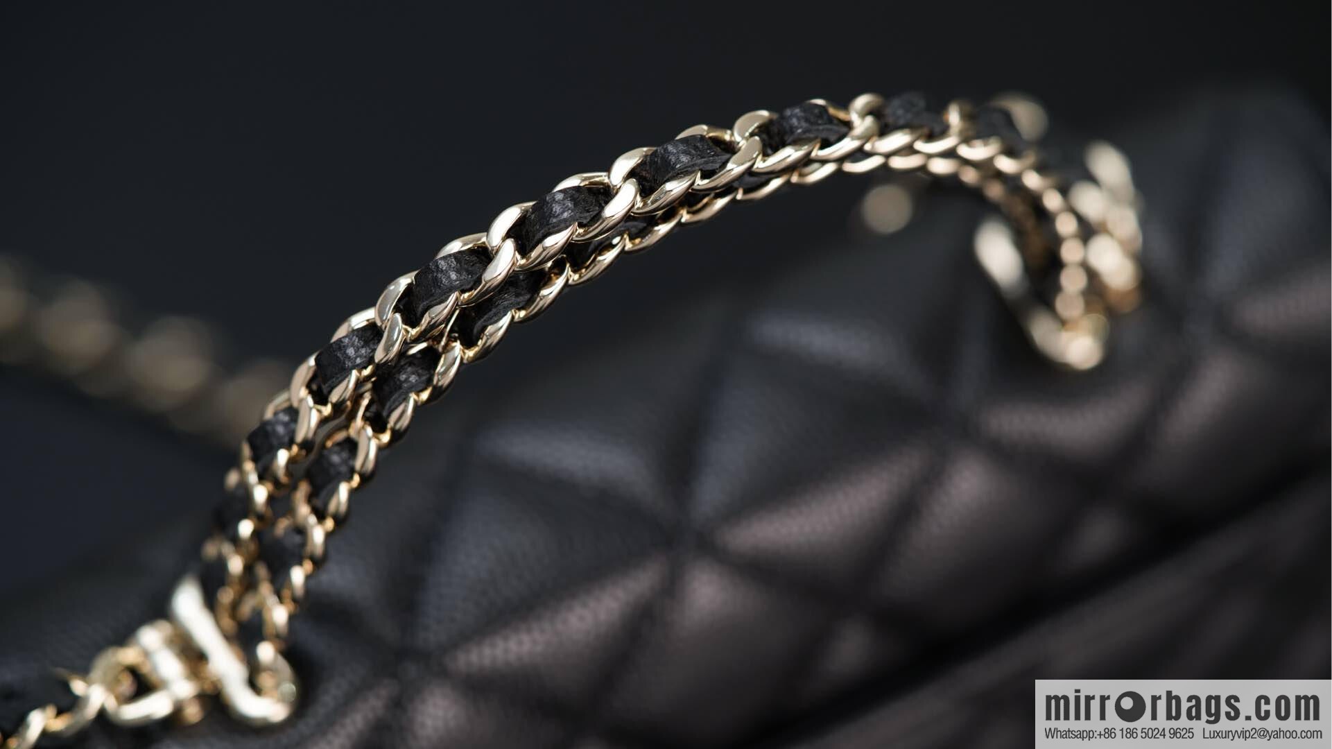 CHANEL 25s Cross Handle Black Gold π Horizontal AP3238