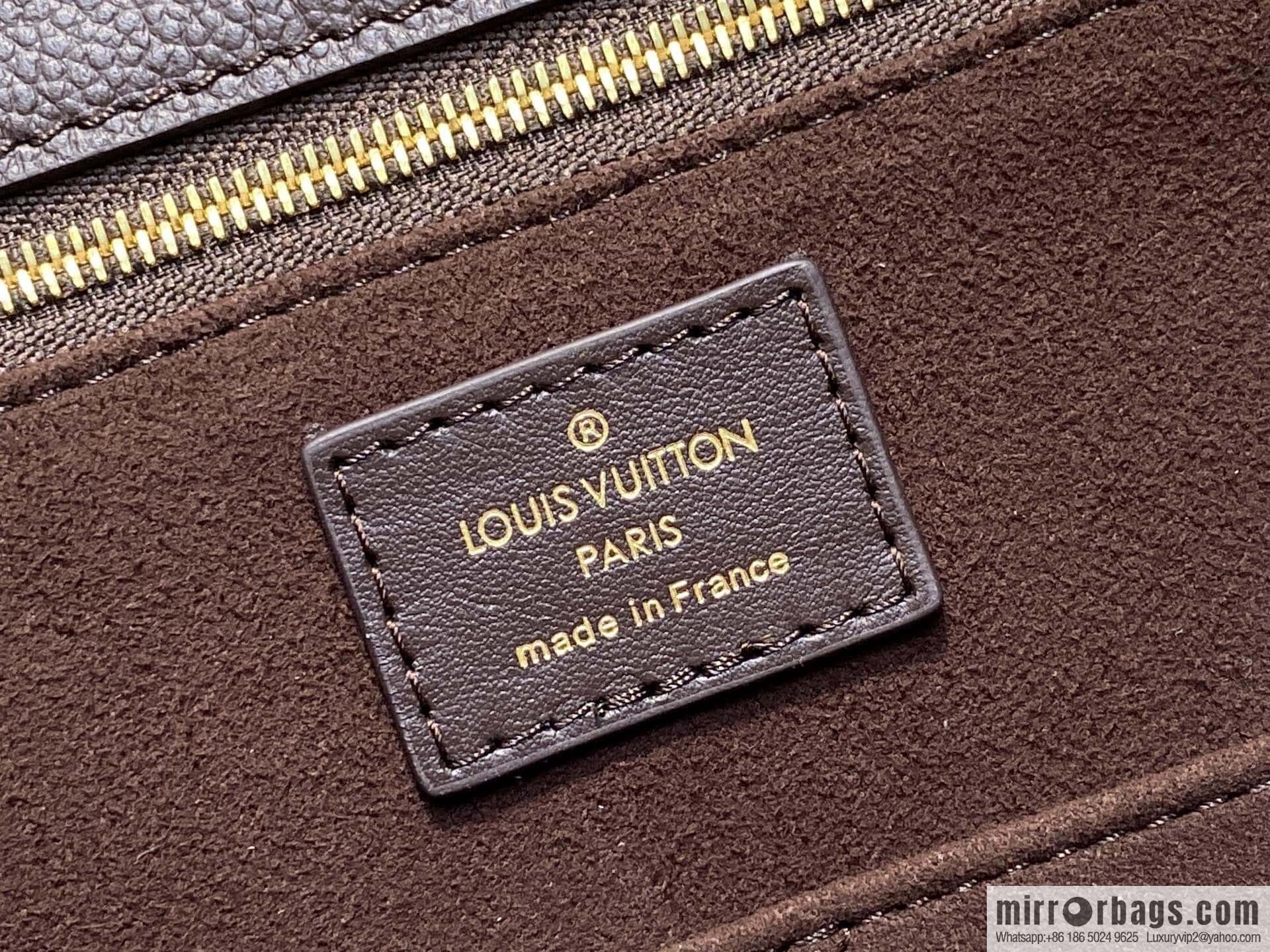 [Boutique‑grade] M45595 chocolate color, full leather embossed square bag mommy bag OnTheGo medium handbag