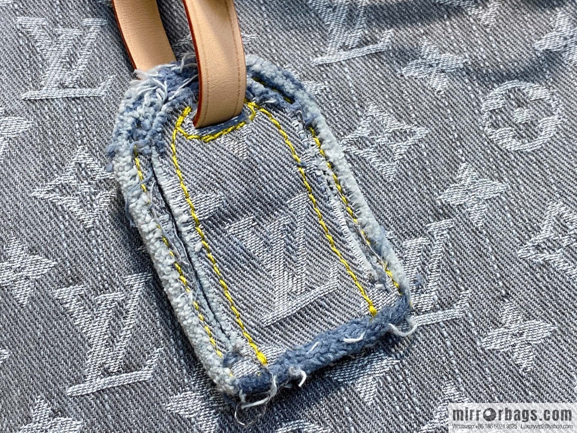 [Boutique‑grade] M13289 gray, denim shopping bag CARRYALL medium handbag