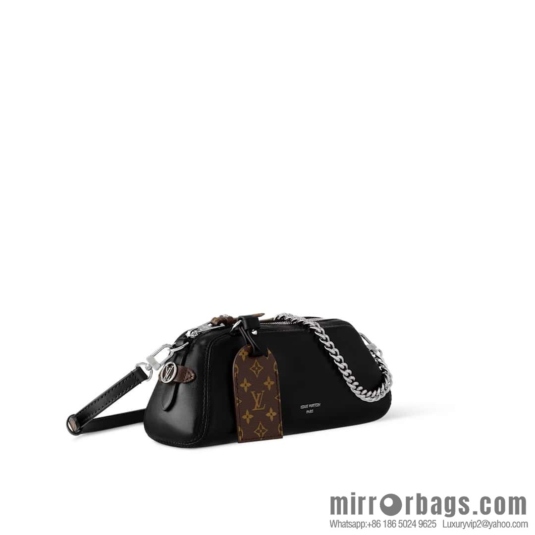 [Original order boutique] M14544 black, full leather chain bag POCHETTE VIBE handbag