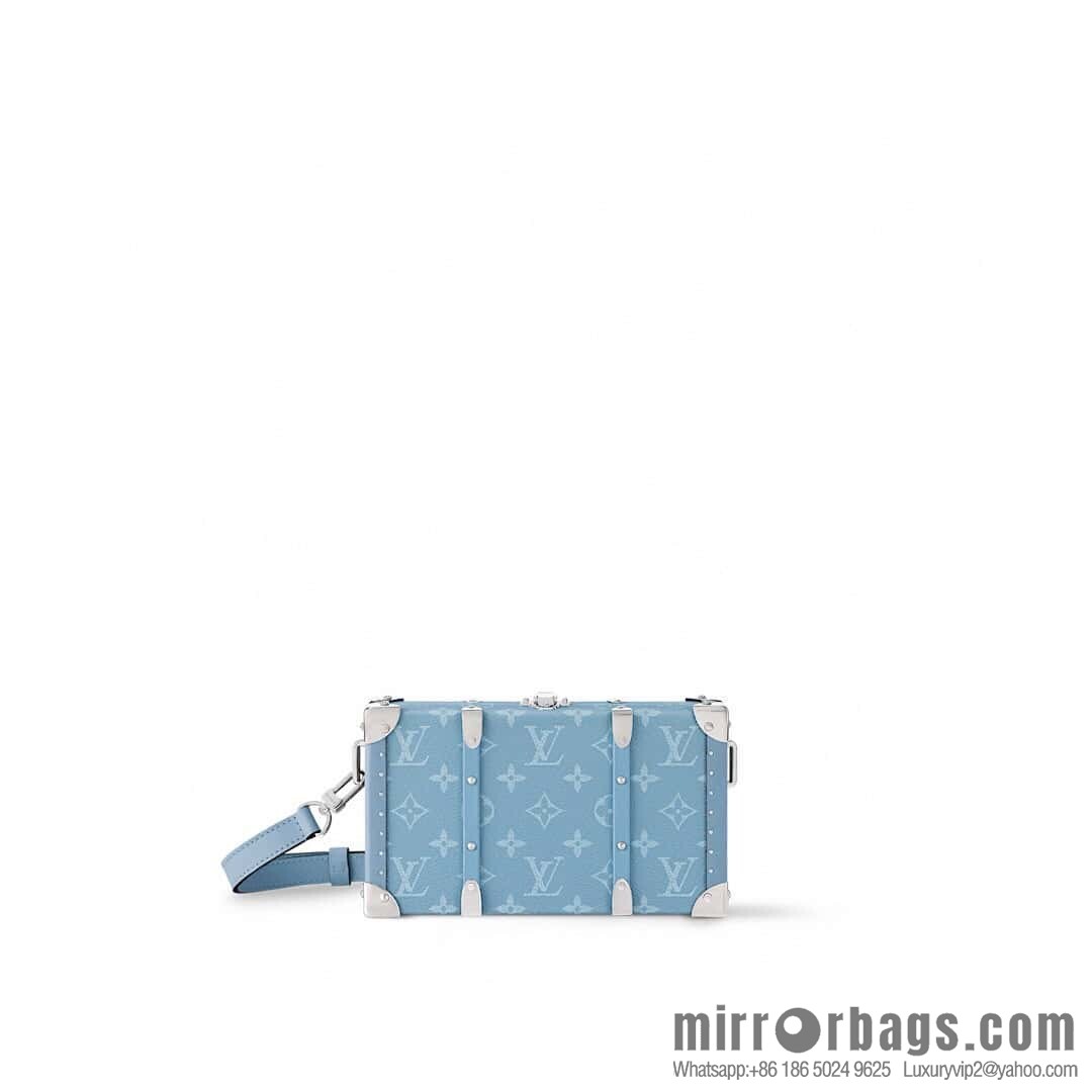 [Original order boutique] M13562 light blue flower, box bag, box WALLET TRUNK TAIGARAMA handbag
