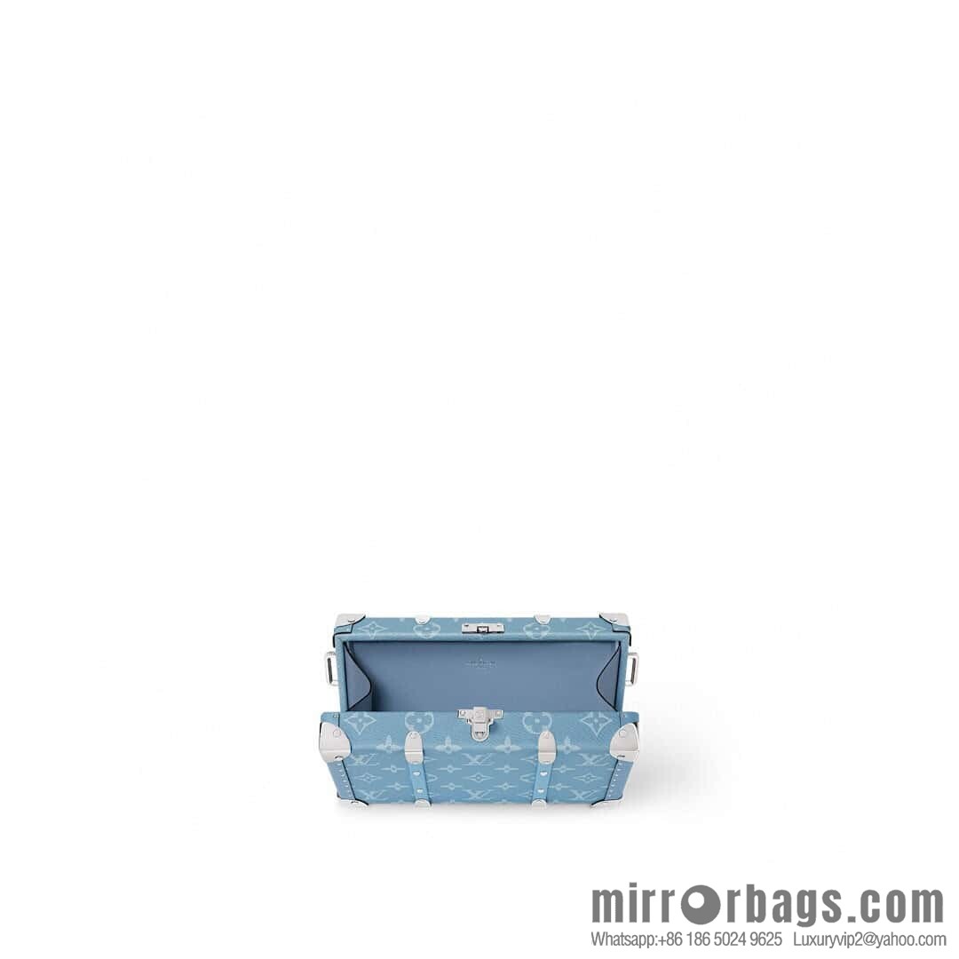 [Original order boutique] M13562 light blue flower, box bag, box WALLET TRUNK TAIGARAMA handbag