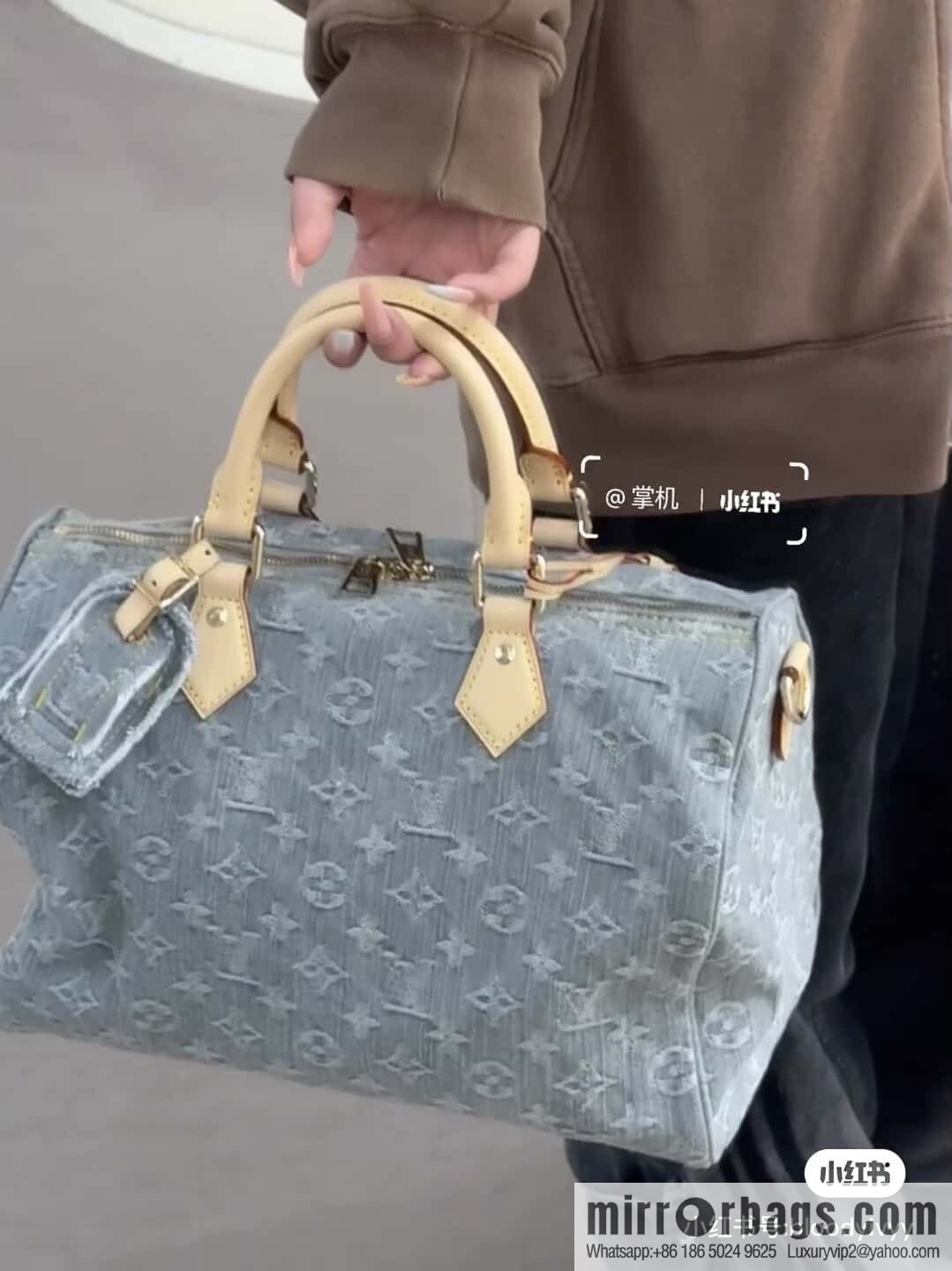 [Original order boutique] M13344 gray, denim speedy pillow bag SPEEDY SOFT 30 handbag