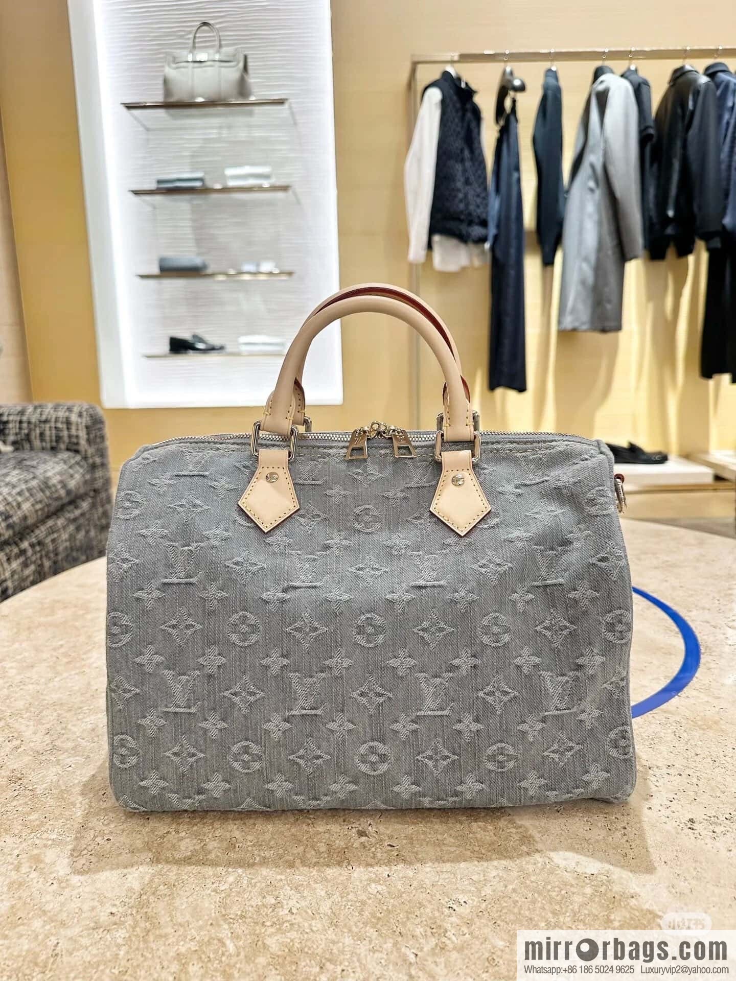 [Original order boutique] M13344 gray, denim speedy pillow bag SPEEDY SOFT 30 handbag