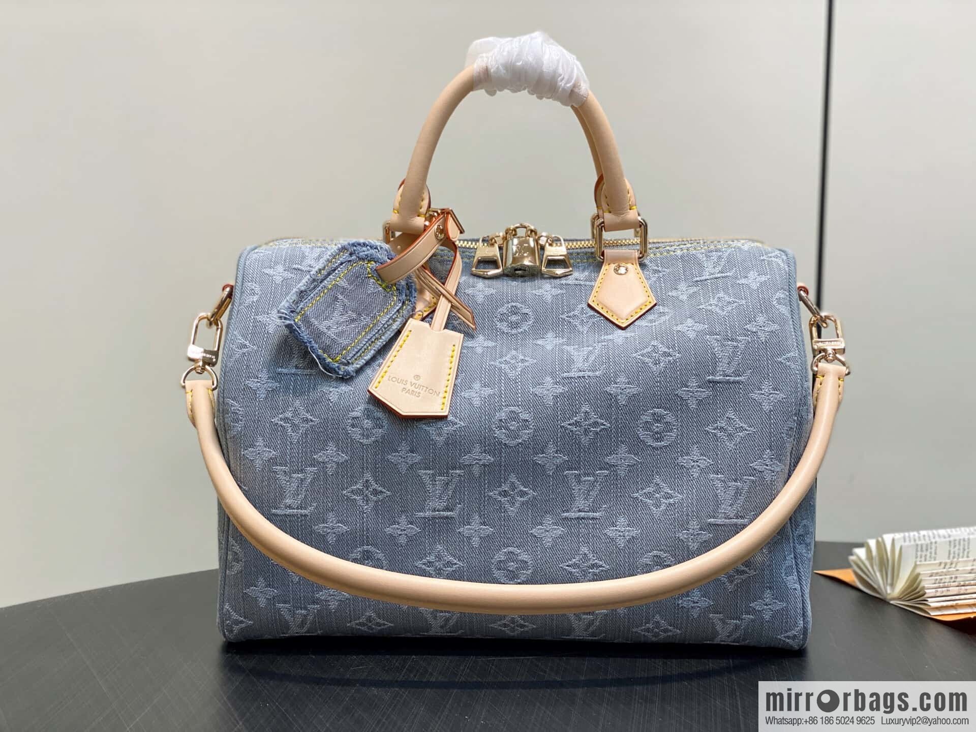 [Original order boutique] M13344 gray, denim speedy pillow bag SPEEDY SOFT 30 handbag