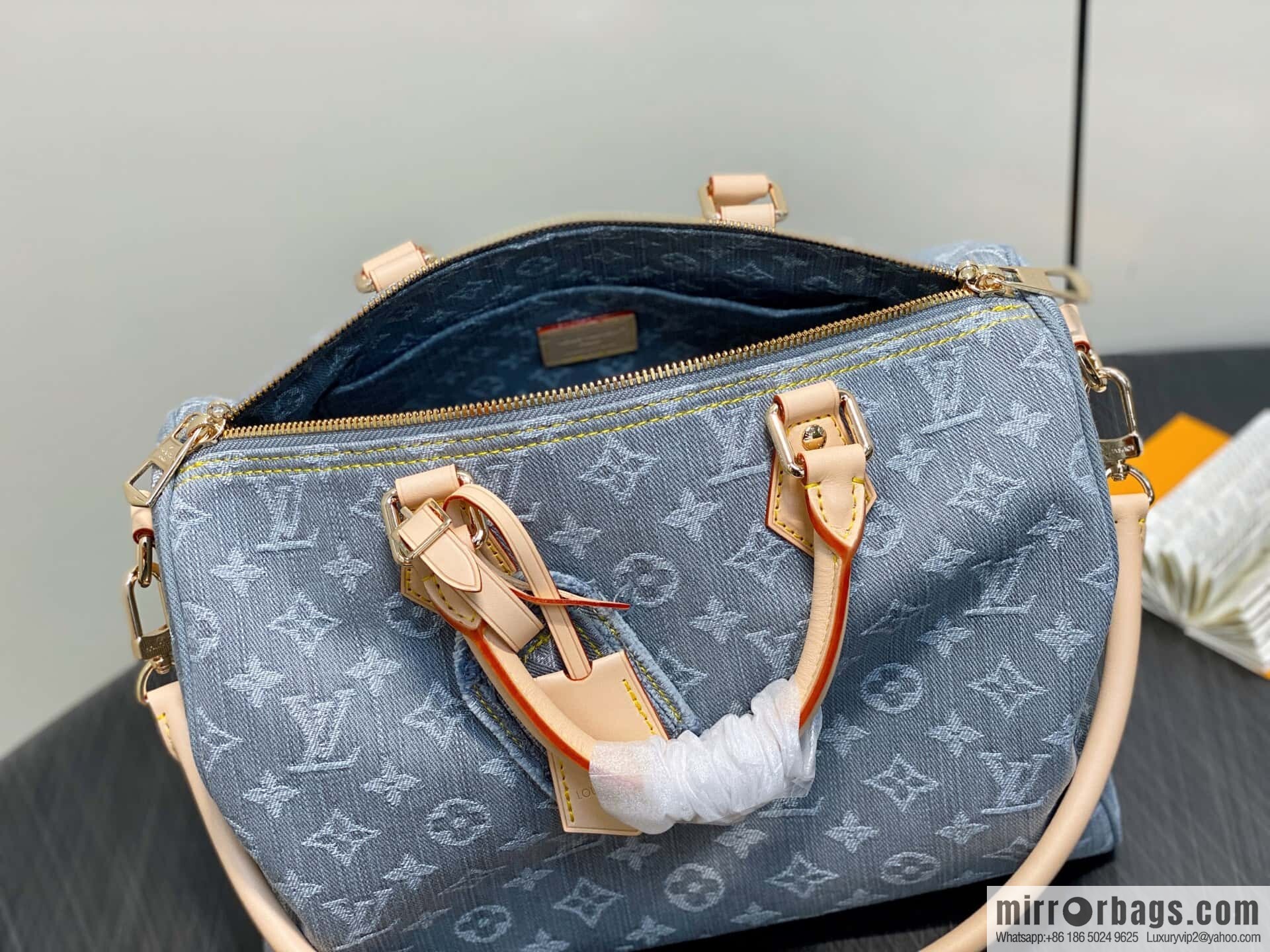 [Original order boutique] M13344 gray, denim speedy pillow bag SPEEDY SOFT 30 handbag