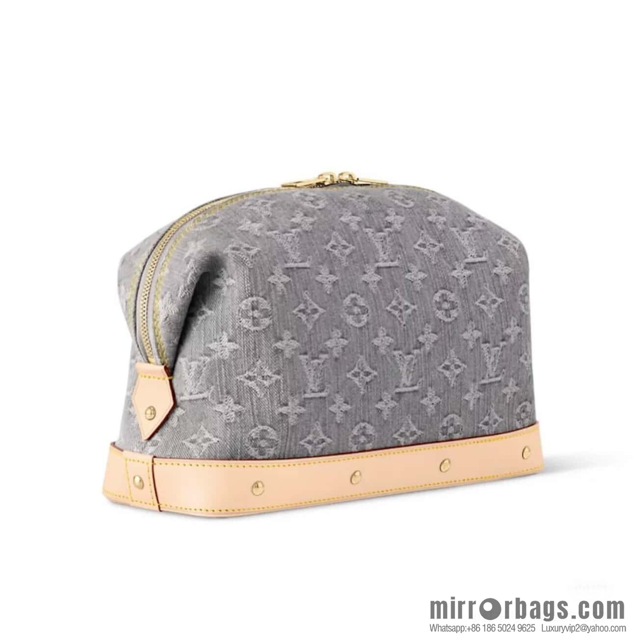 [Original order boutique] M13750 gray, denim cosmetic bag POCHETTE COSMÉTIQUE large cosmetic bag