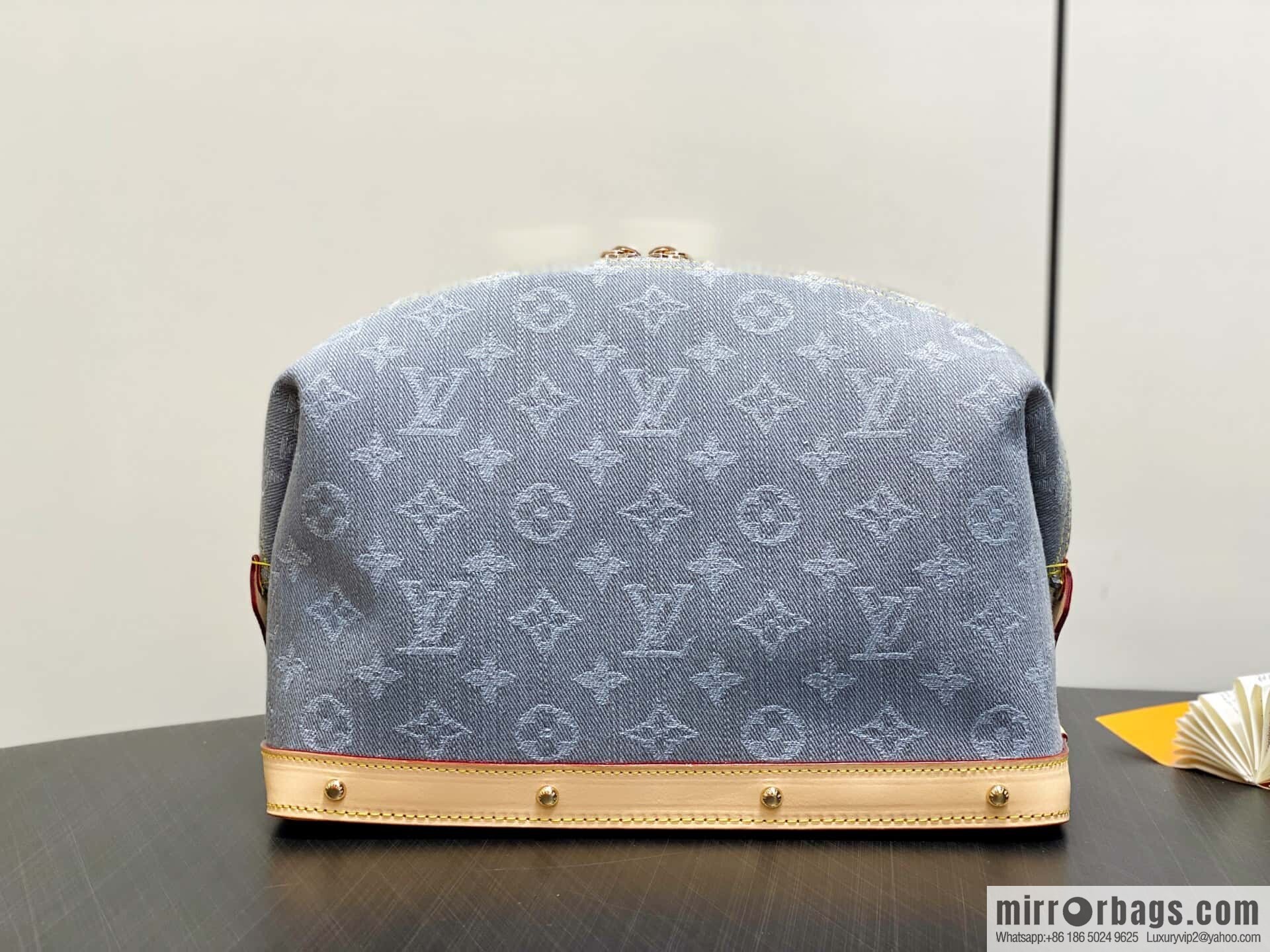 [Original order boutique] M13750 gray, denim cosmetic bag POCHETTE COSMÉTIQUE large cosmetic bag