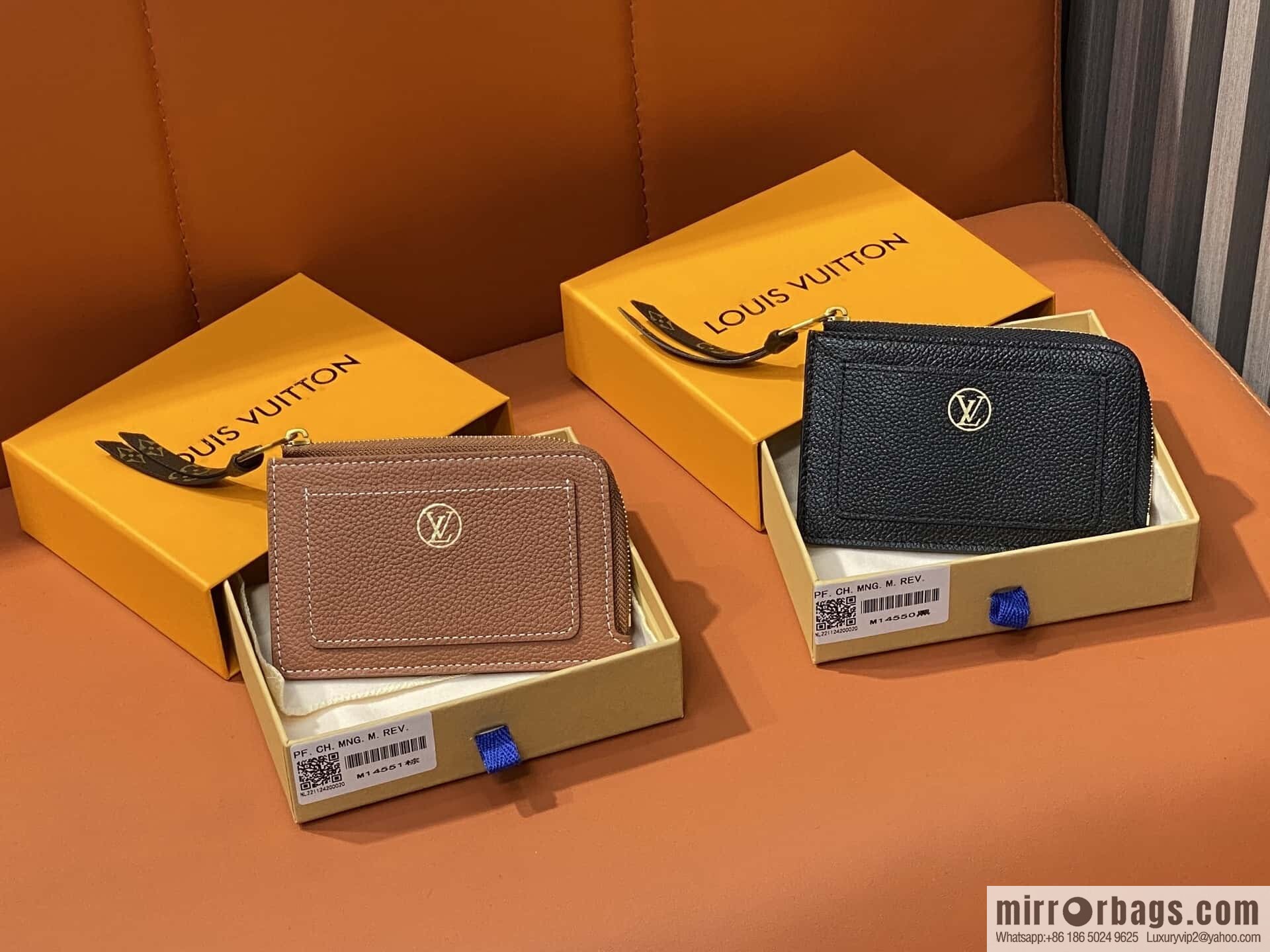 [Original order boutique] M14550 black, full leather card bag change bag, the new LOW KEY zipper card clip of the season M14551 brown
