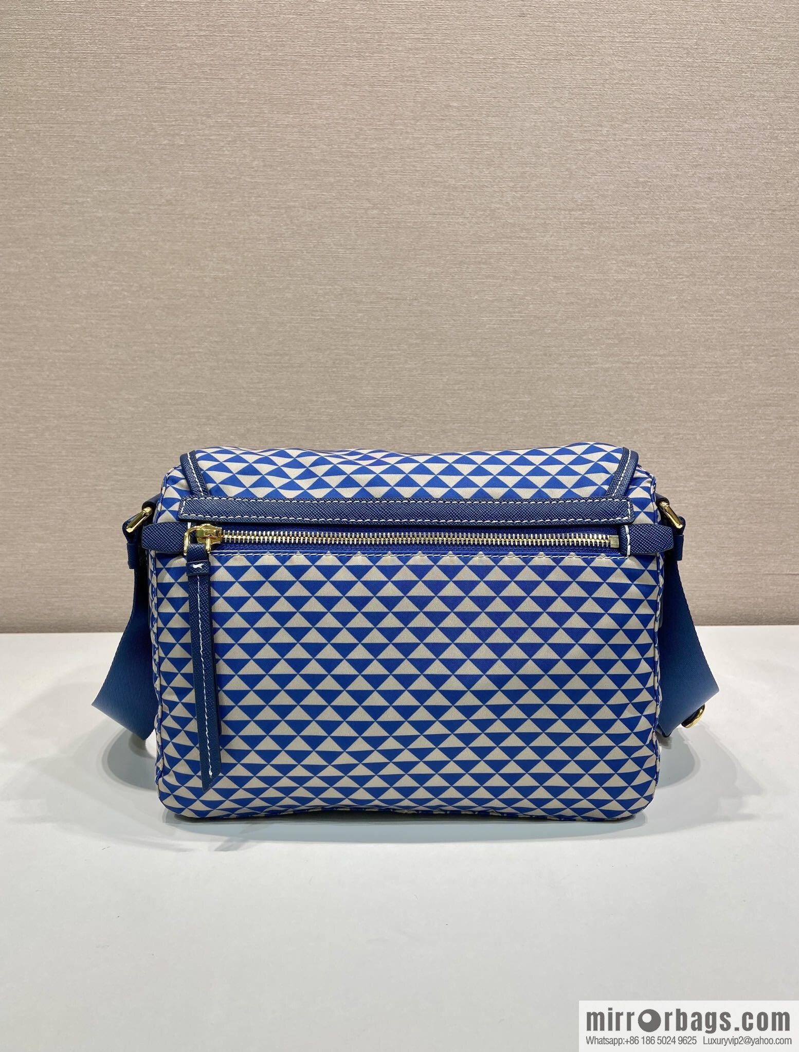 PRADA's new Symbole1BD383 messenger bag, blue