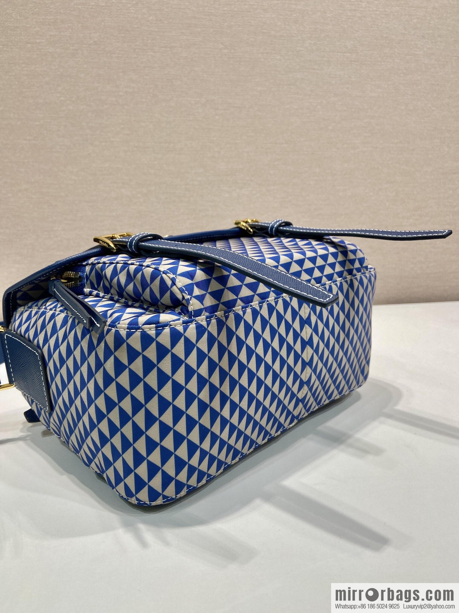 PRADA's new Symbole1BD383 messenger bag, blue