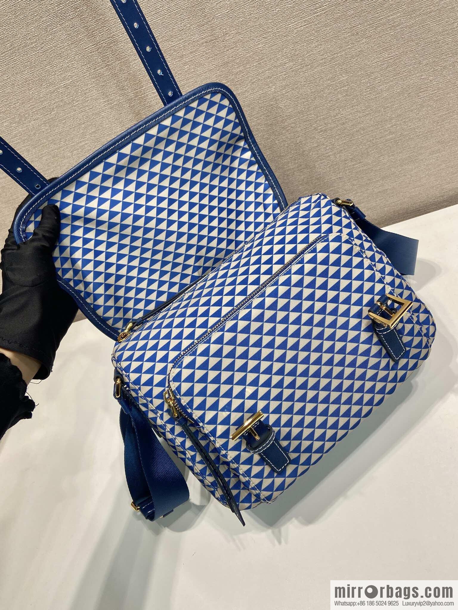 PRADA's new Symbole1BD383 messenger bag, blue