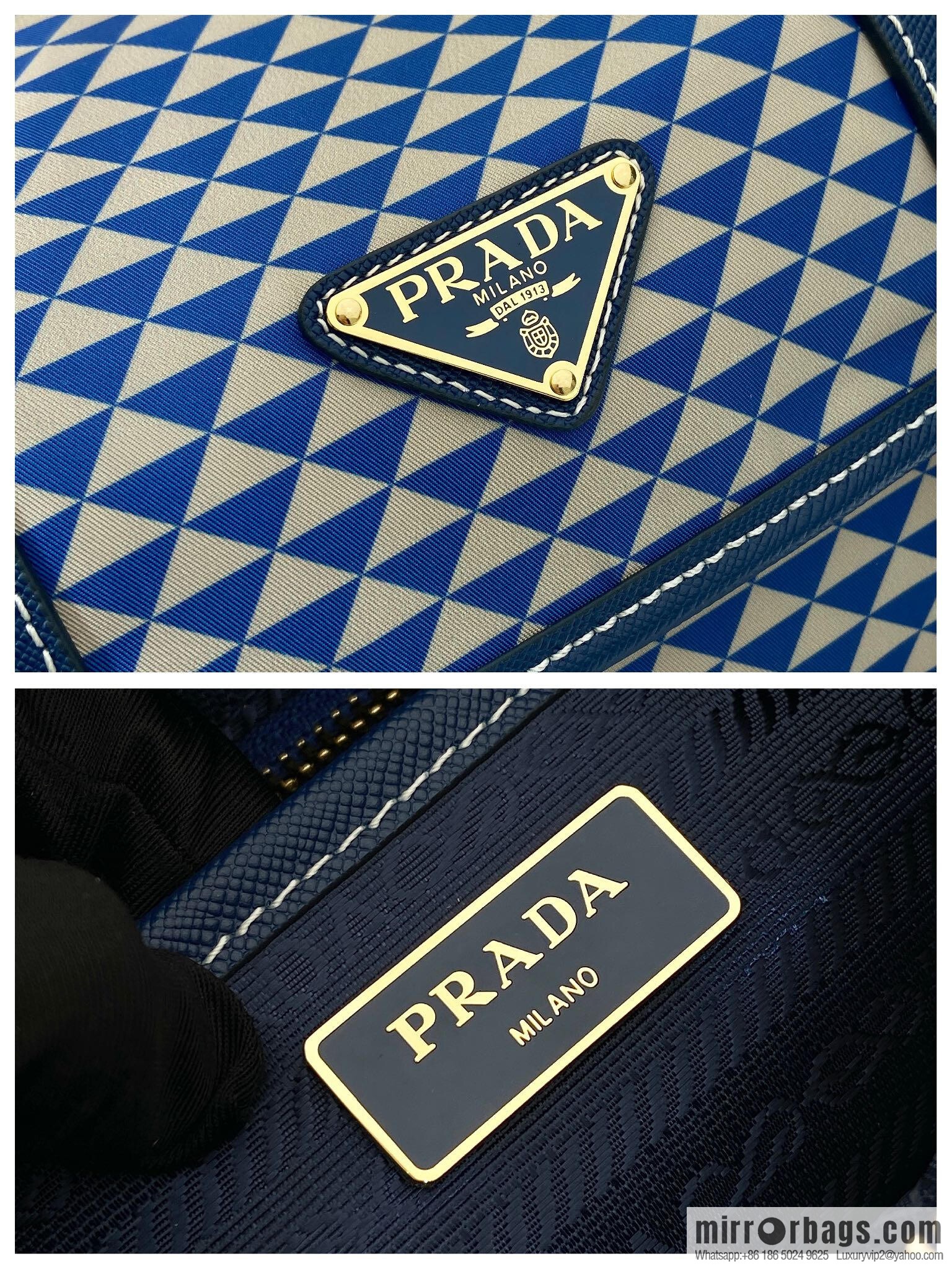 PRADA's new Symbole1BD383 messenger bag, blue