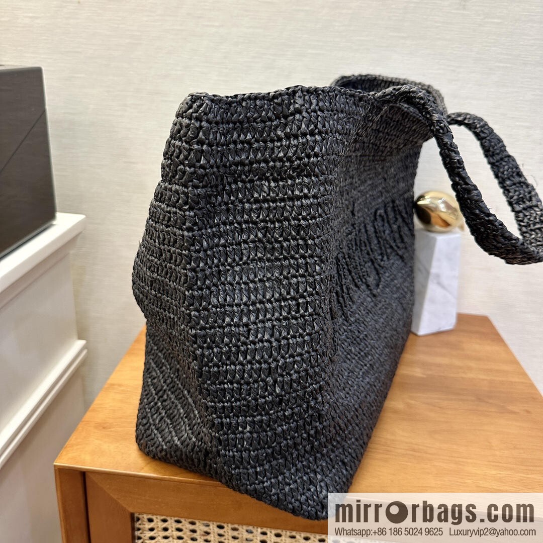 YSL raffia tote bag _ 776763 black