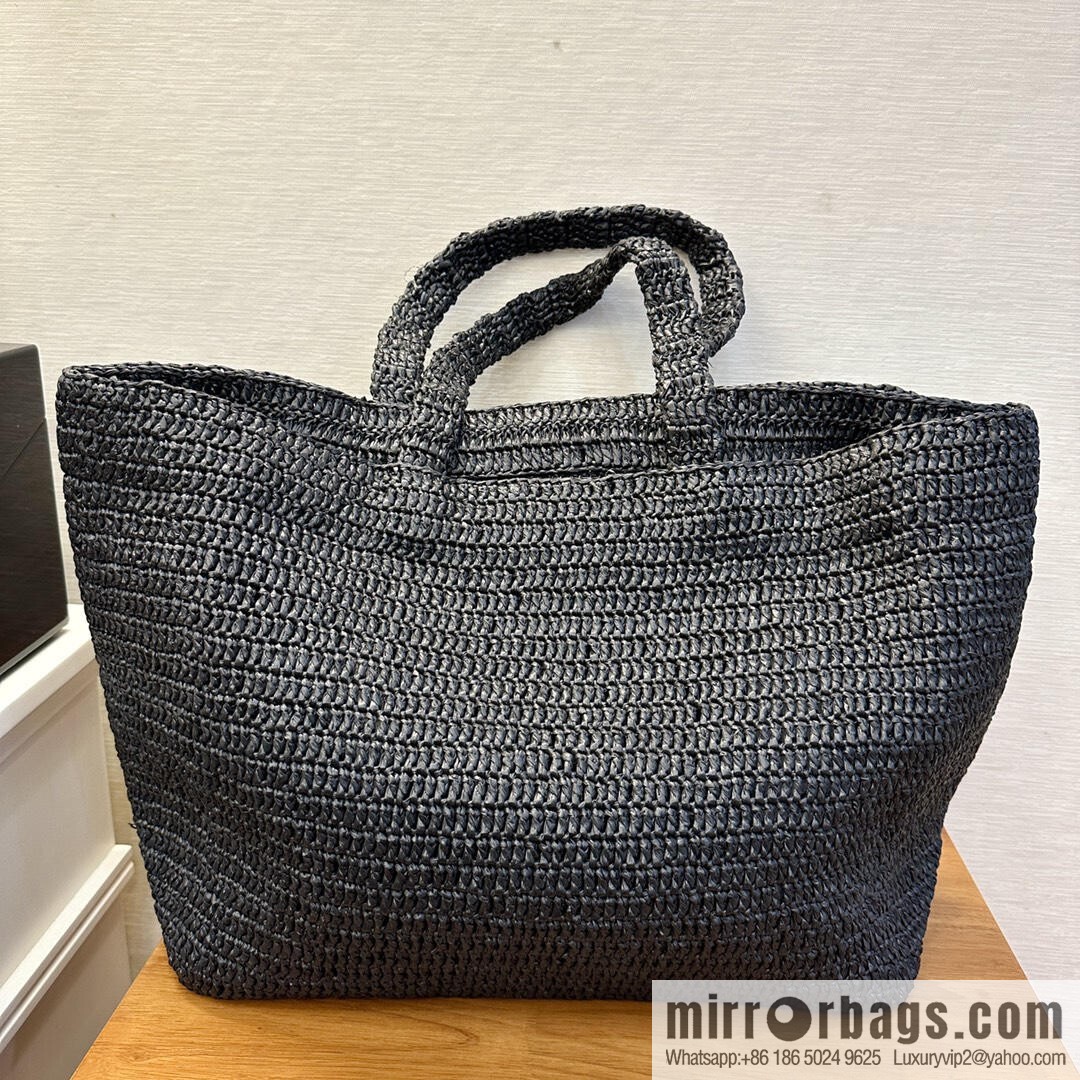 YSL raffia tote bag _ 776763 black