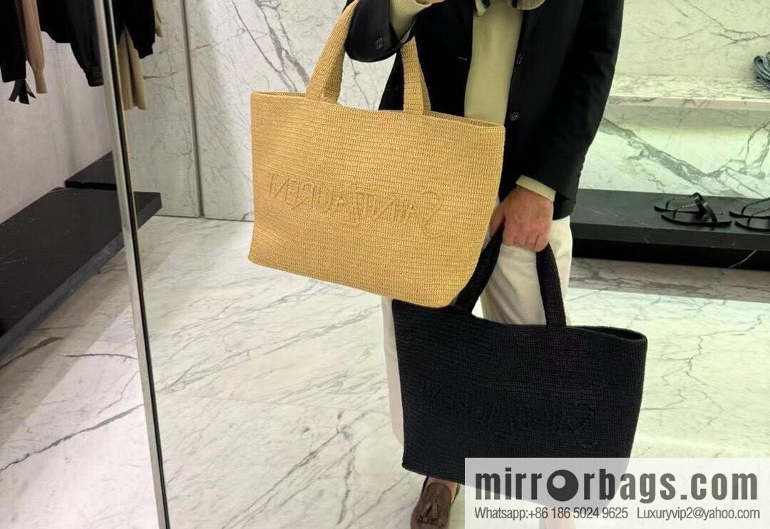 YSL raffia tote bag _ 776763 natural color