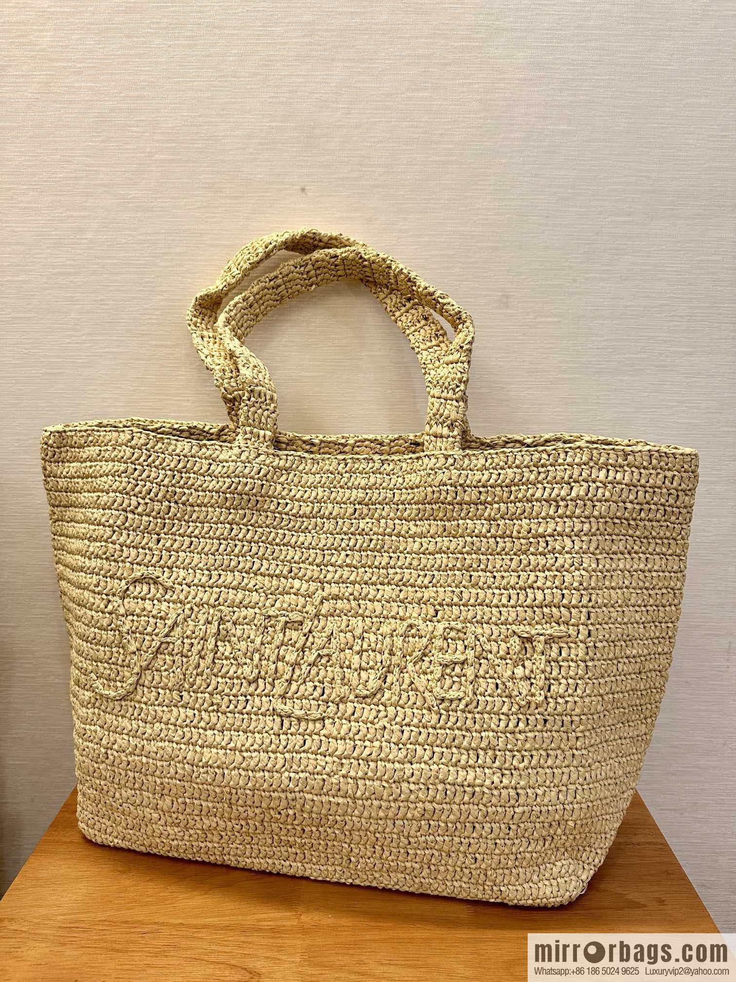 YSL raffia tote bag _ 776763 natural color