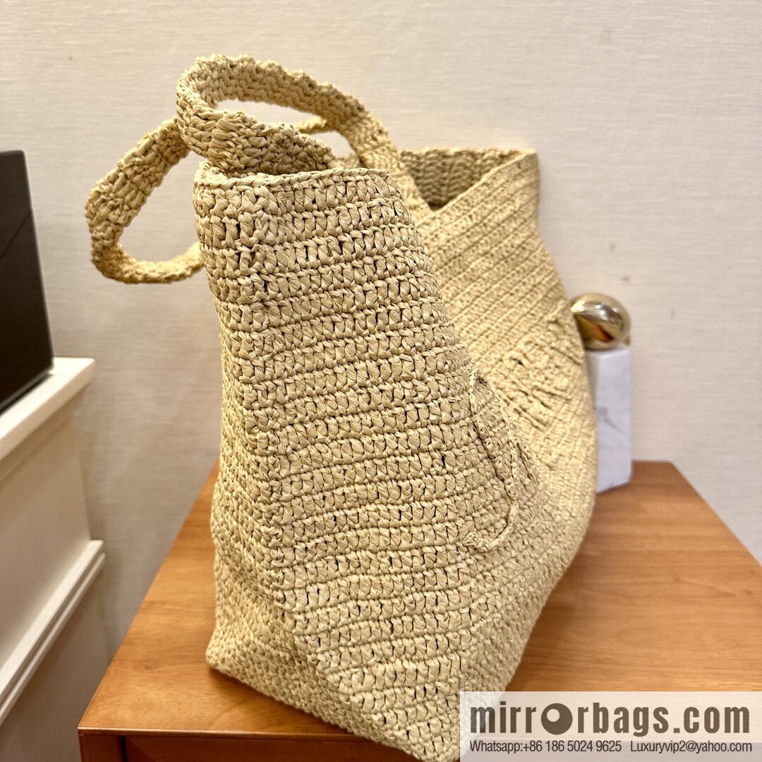 YSL raffia tote bag _ 776763 natural color