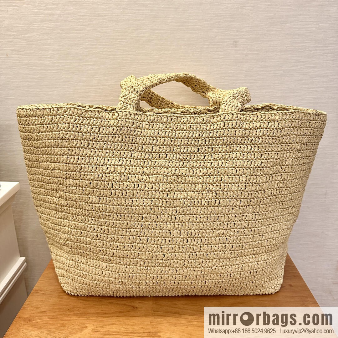 YSL raffia tote bag _ 776763 natural color