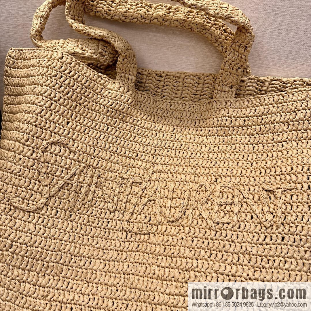 YSL raffia tote bag _ 776763 natural color
