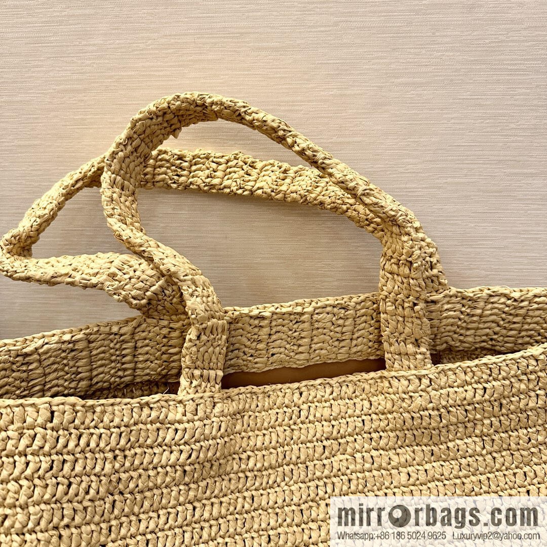 YSL raffia tote bag _ 776763 natural color