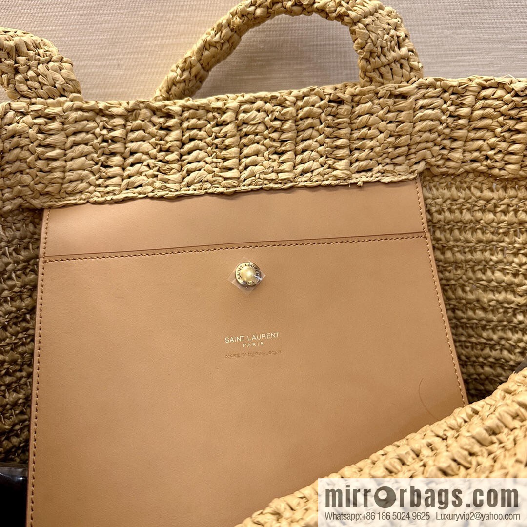 YSL raffia tote bag _ 776763 natural color