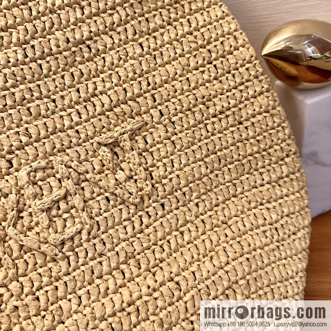 YSL raffia tote bag _ 776763 natural color