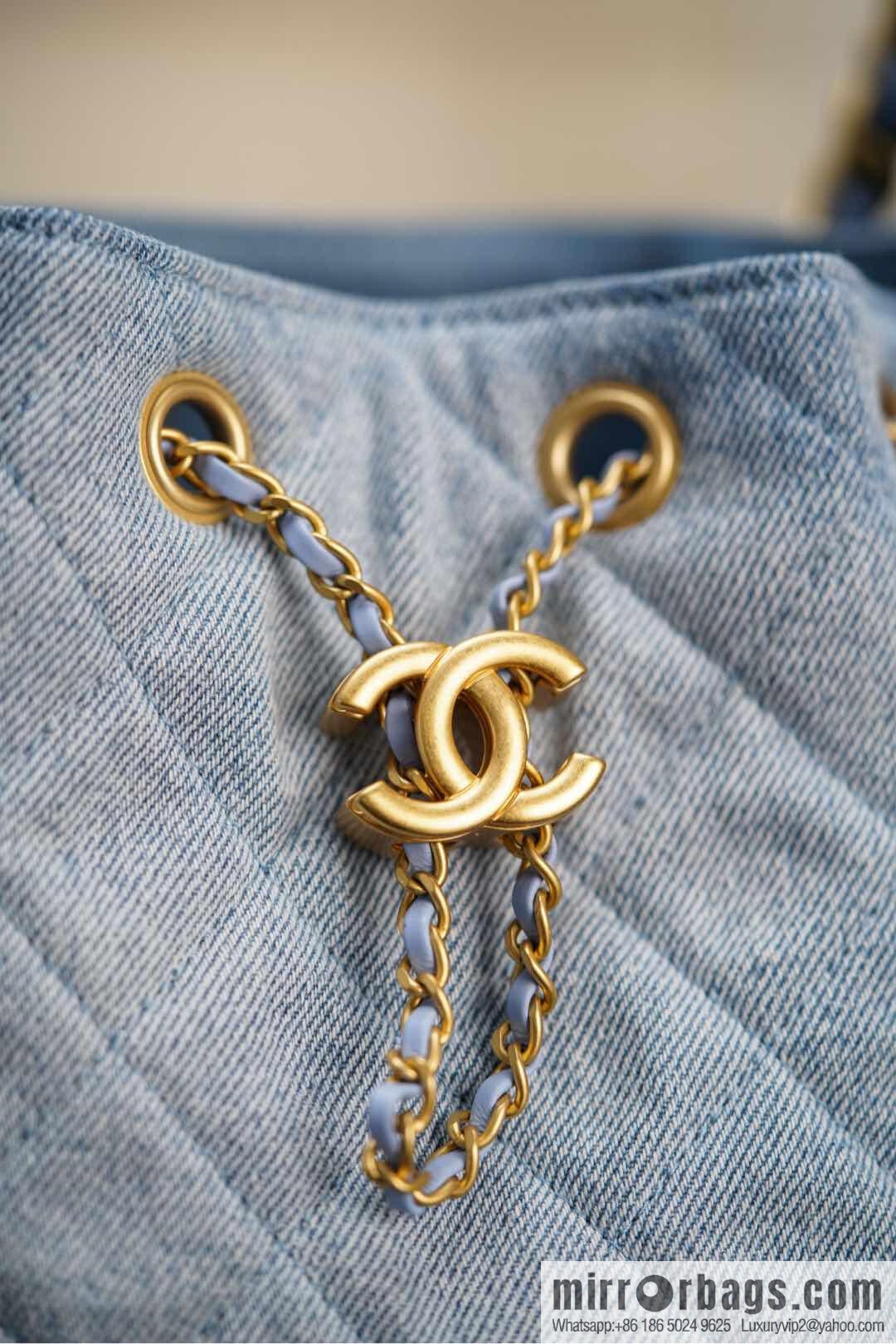 ππ‘ππ§ππ₯ πππ¬ π¬π¦ππ₯π₯ π‘π¨ππ¨ Drawstring Bucket Bag, Denim Blue π Small AS5293