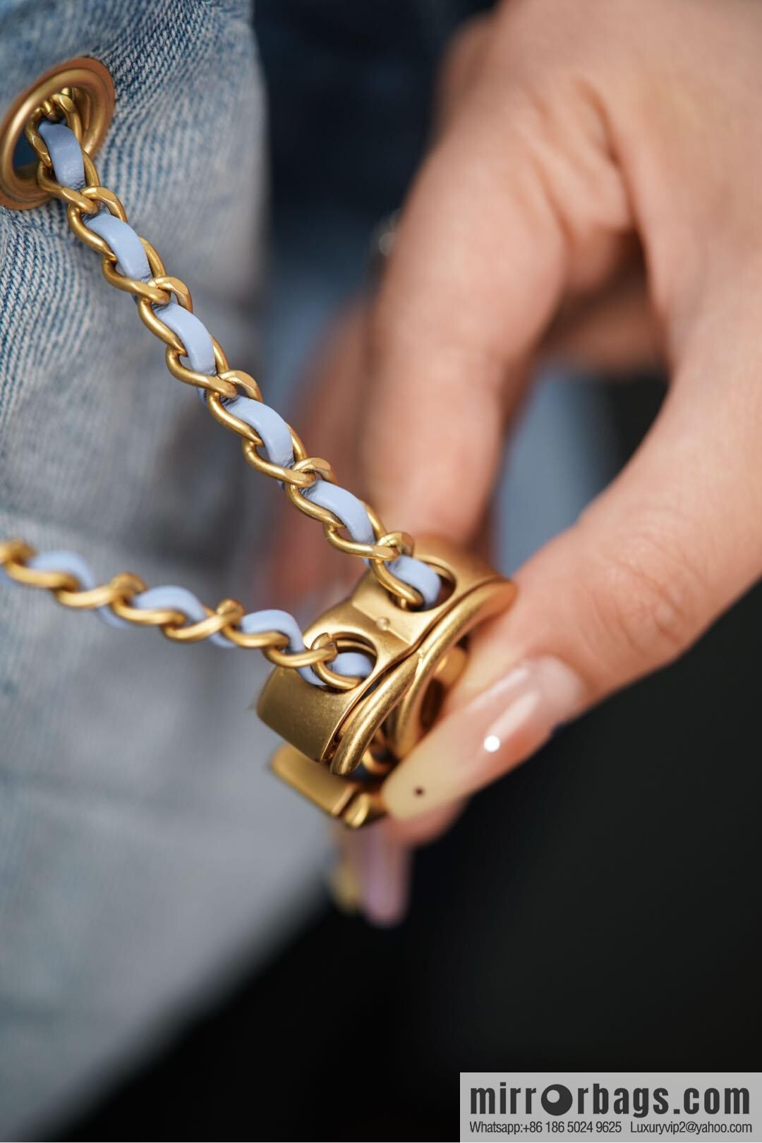 ππ‘ππ§ππ₯ πππ¬ π¬π¦ππ₯π₯ π‘π¨ππ¨ Drawstring Bucket Bag, Denim Blue π Small AS5293