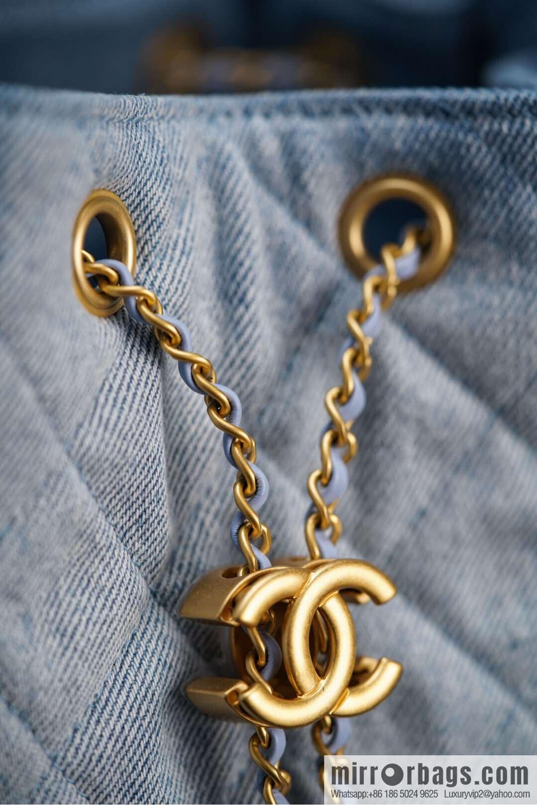 ππ‘ππ§ππ₯ πππ¬ π¬π¦ππ₯π₯ π‘π¨ππ¨ Drawstring Bucket Bag, Denim Blue π Small AS5293