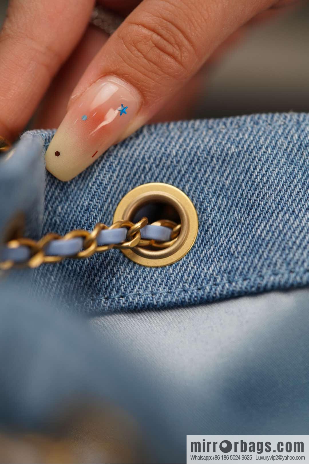 ππ‘ππ§ππ₯ πππ¬ π¬π¦ππ₯π₯ π‘π¨ππ¨ Drawstring Bucket Bag, Denim Blue π Small AS5293