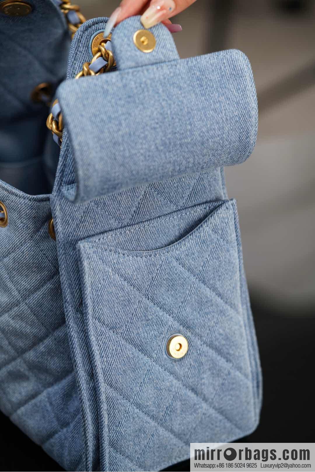 ππ‘ππ§ππ₯ πππ¬ π¬π¦ππ₯π₯ π‘π¨ππ¨ Drawstring Bucket Bag, Denim Blue π Small AS5293