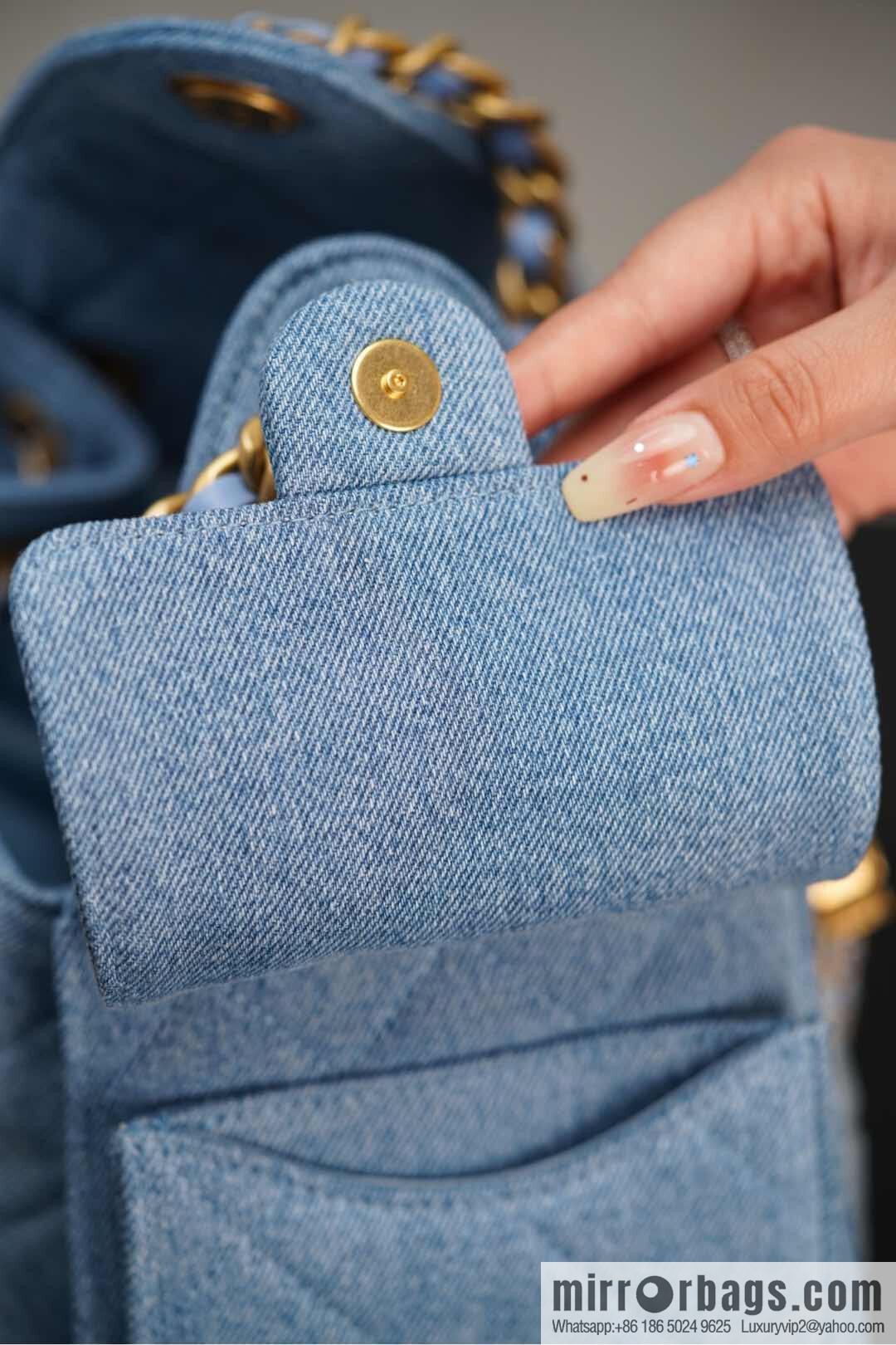 ππ‘ππ§ππ₯ πππ¬ π¬π¦ππ₯π₯ π‘π¨ππ¨ Drawstring Bucket Bag, Denim Blue π Small AS5293