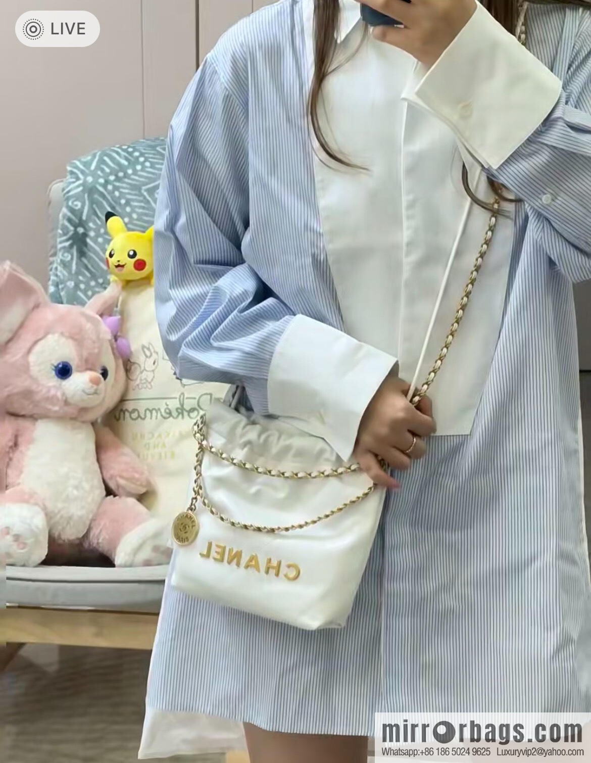 𝗖𝗛𝗔𝗡𝗘𝗟✦ 23s spring and summer new 22Mini bag original leather, white 🤍 AS3980