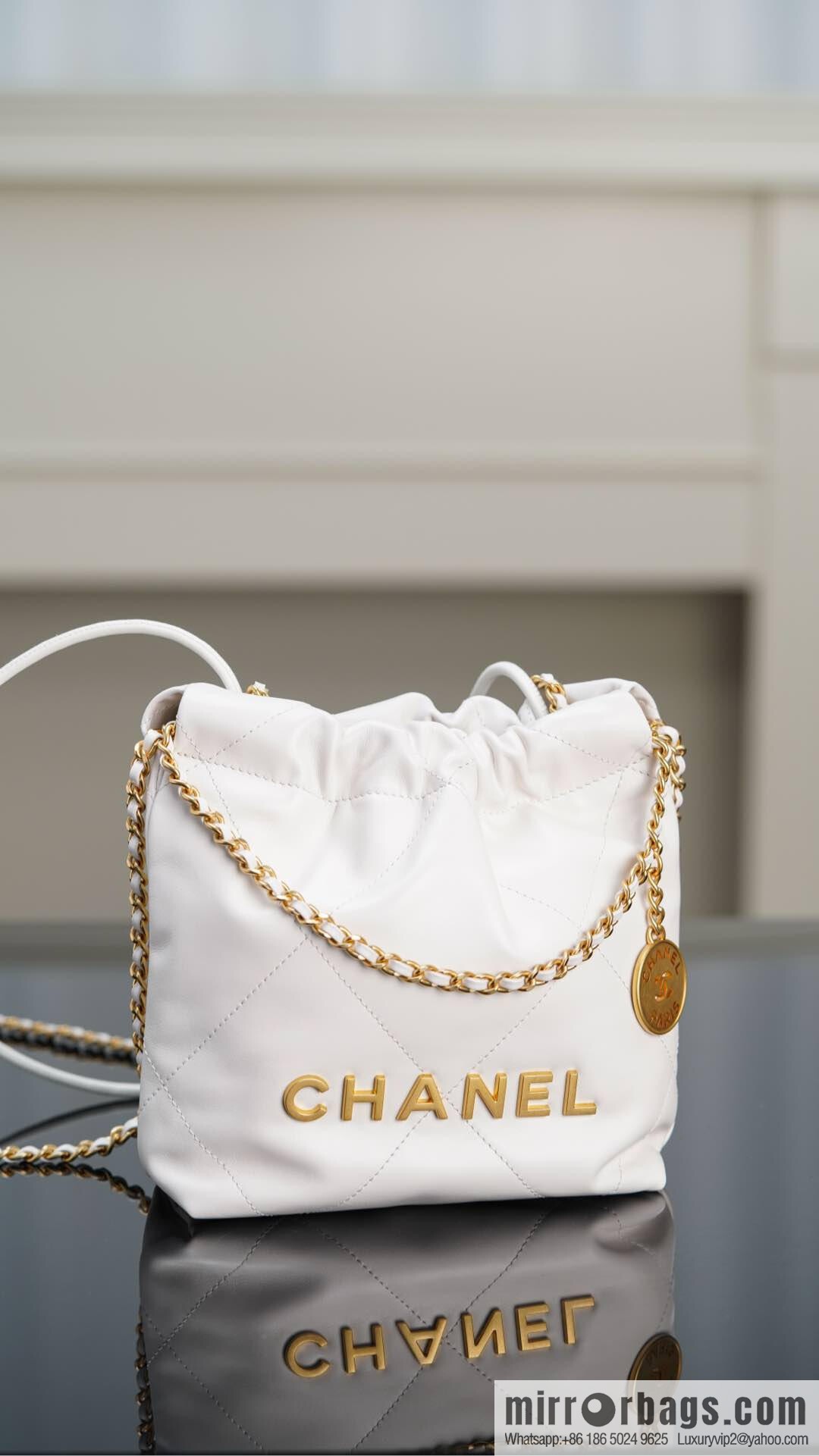 𝗖𝗛𝗔𝗡𝗘𝗟✦ 23s spring and summer new 22Mini bag original leather, white 🤍 AS3980