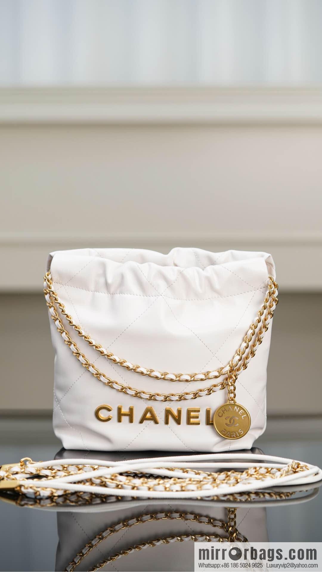 𝗖𝗛𝗔𝗡𝗘𝗟✦ 23s spring and summer new 22Mini bag original leather, white 🤍 AS3980