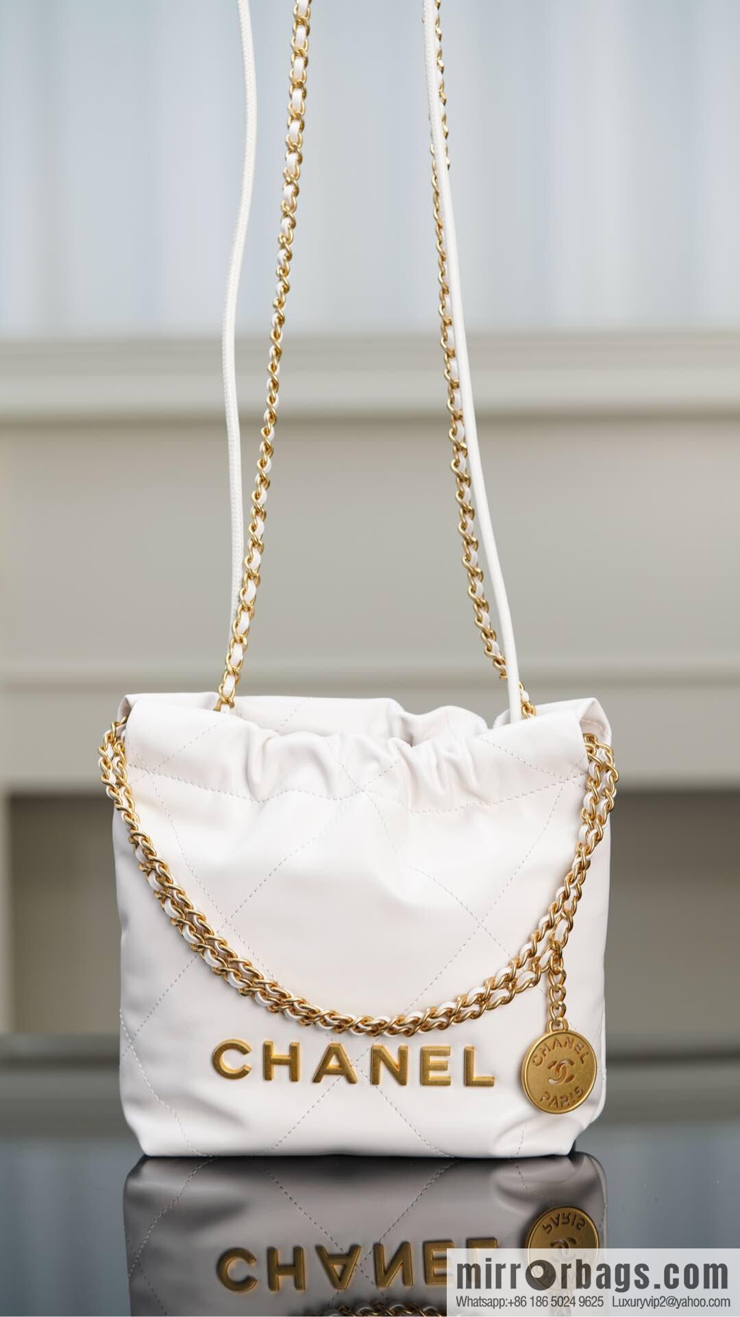 𝗖𝗛𝗔𝗡𝗘𝗟✦ 23s spring and summer new 22Mini bag original leather, white 🤍 AS3980