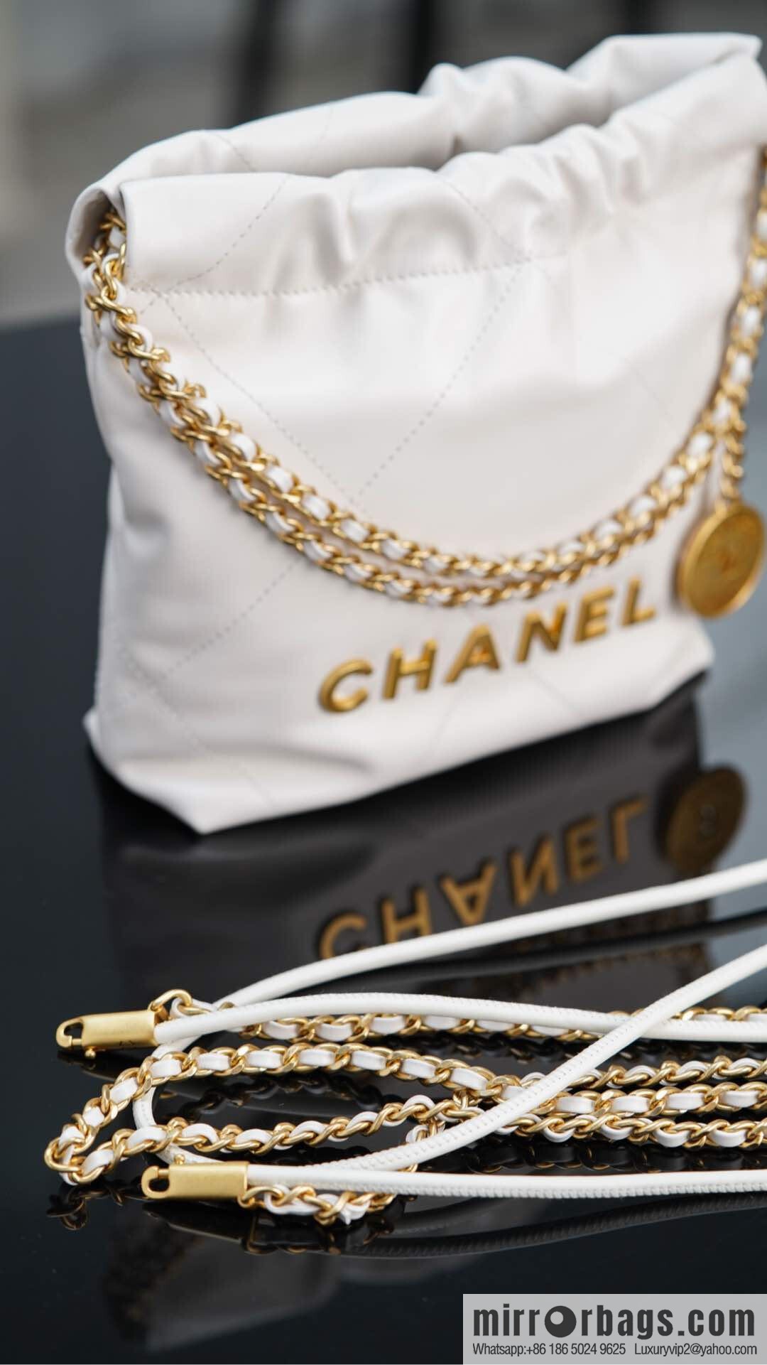 𝗖𝗛𝗔𝗡𝗘𝗟✦ 23s spring and summer new 22Mini bag original leather, white 🤍 AS3980