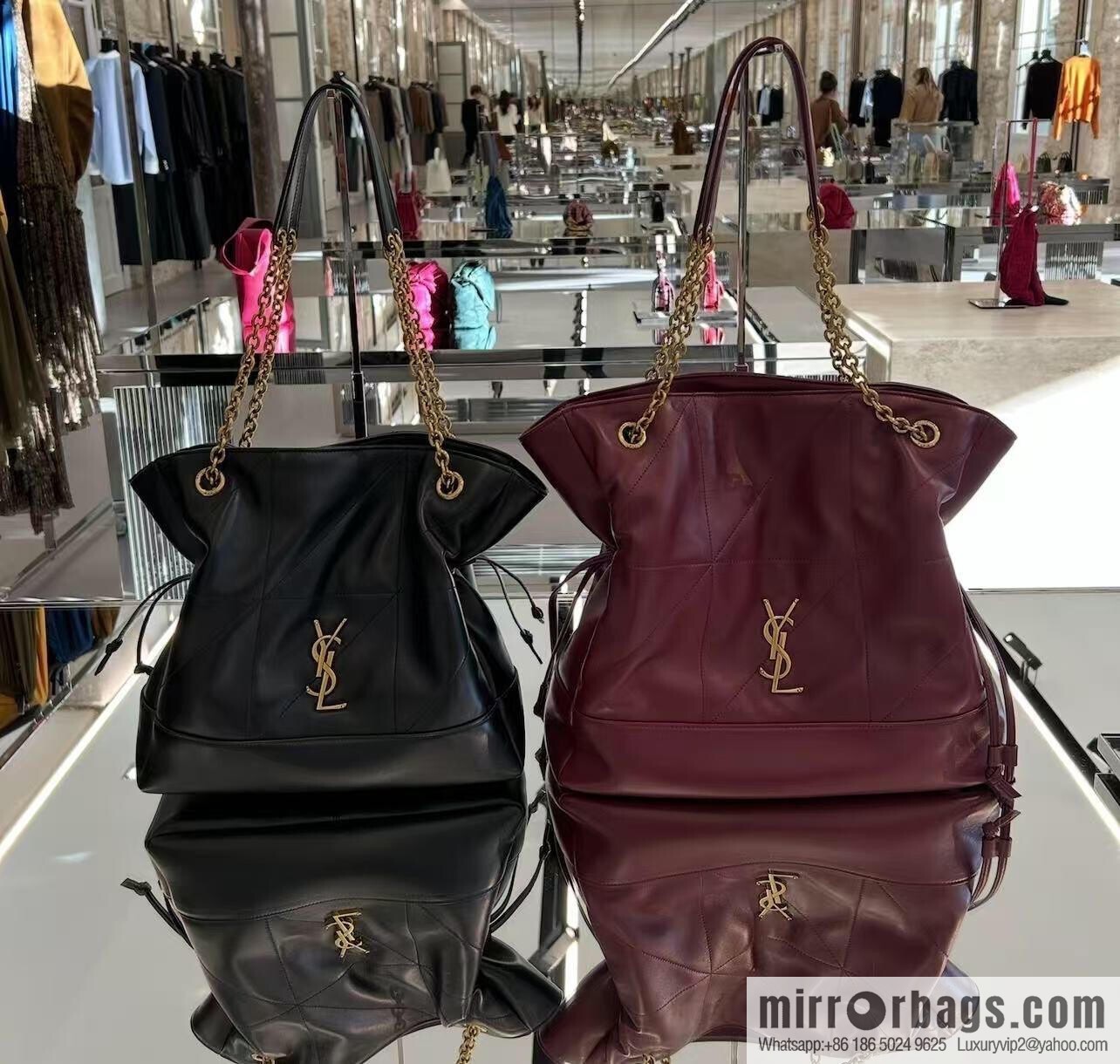 YSL ๐๐ฎ๐บ๐ถ๐ฒ ๐ฐ.๐ฏ large ๐ฃ๐ข๐๐๐ข๐ก_ lucky bag bucket bag 809824 burgundy