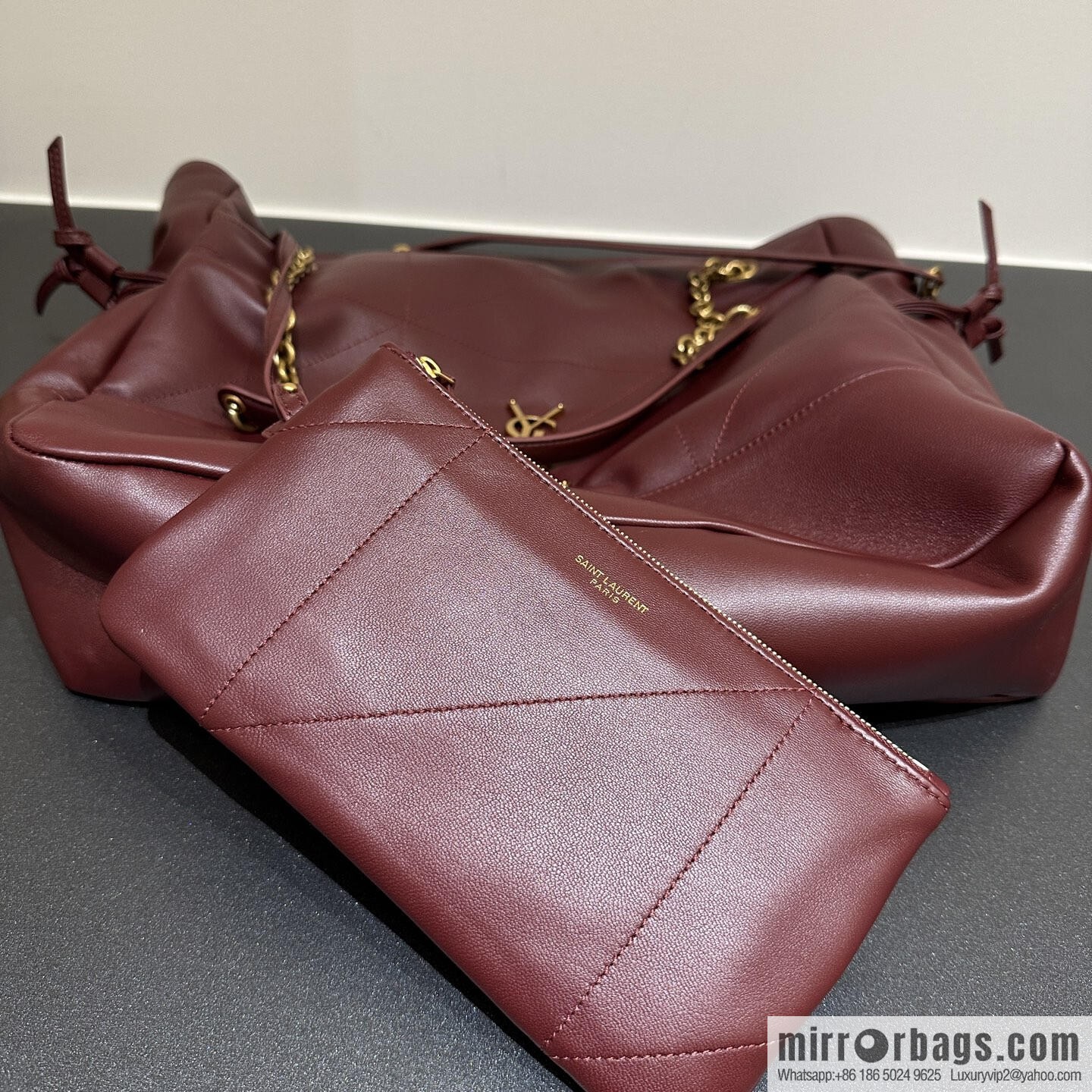 YSL ๐๐ฎ๐บ๐ถ๐ฒ ๐ฐ.๐ฏ large ๐ฃ๐ข๐๐๐ข๐ก_ lucky bag bucket bag 809824 burgundy