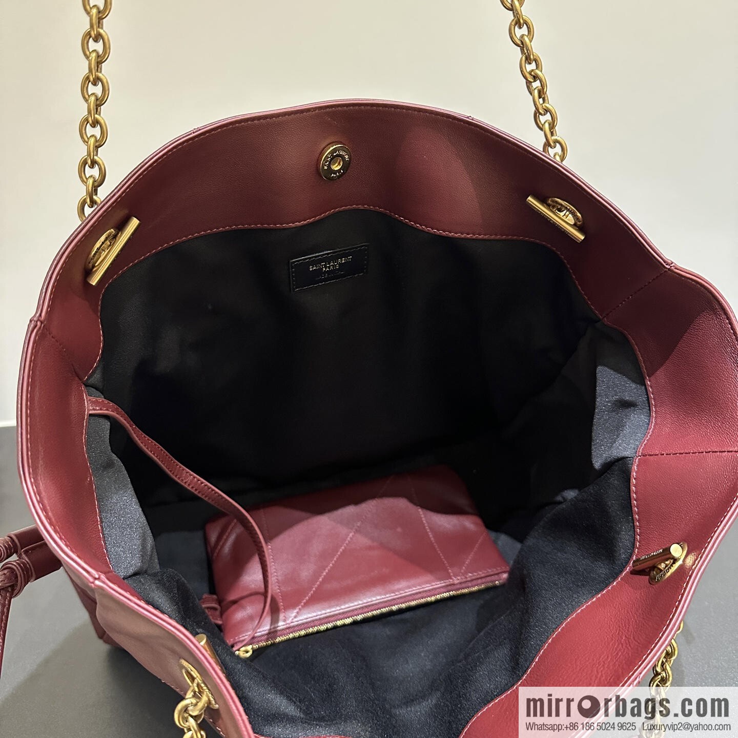 YSL ๐๐ฎ๐บ๐ถ๐ฒ ๐ฐ.๐ฏ large ๐ฃ๐ข๐๐๐ข๐ก_ lucky bag bucket bag 809824 burgundy