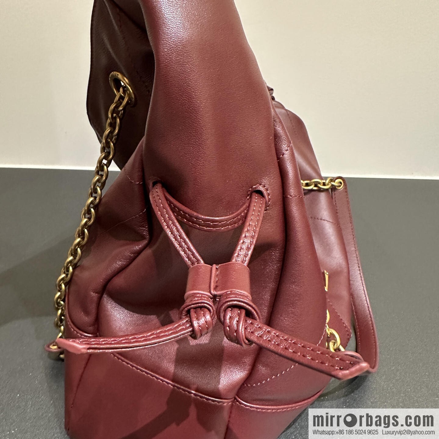YSL 𝗝𝗮𝗺𝗶𝗲 𝟰.𝟯 large 𝗣𝗢𝗖𝗛𝗢𝗡_ lucky bag bucket bag 809824 burgundy