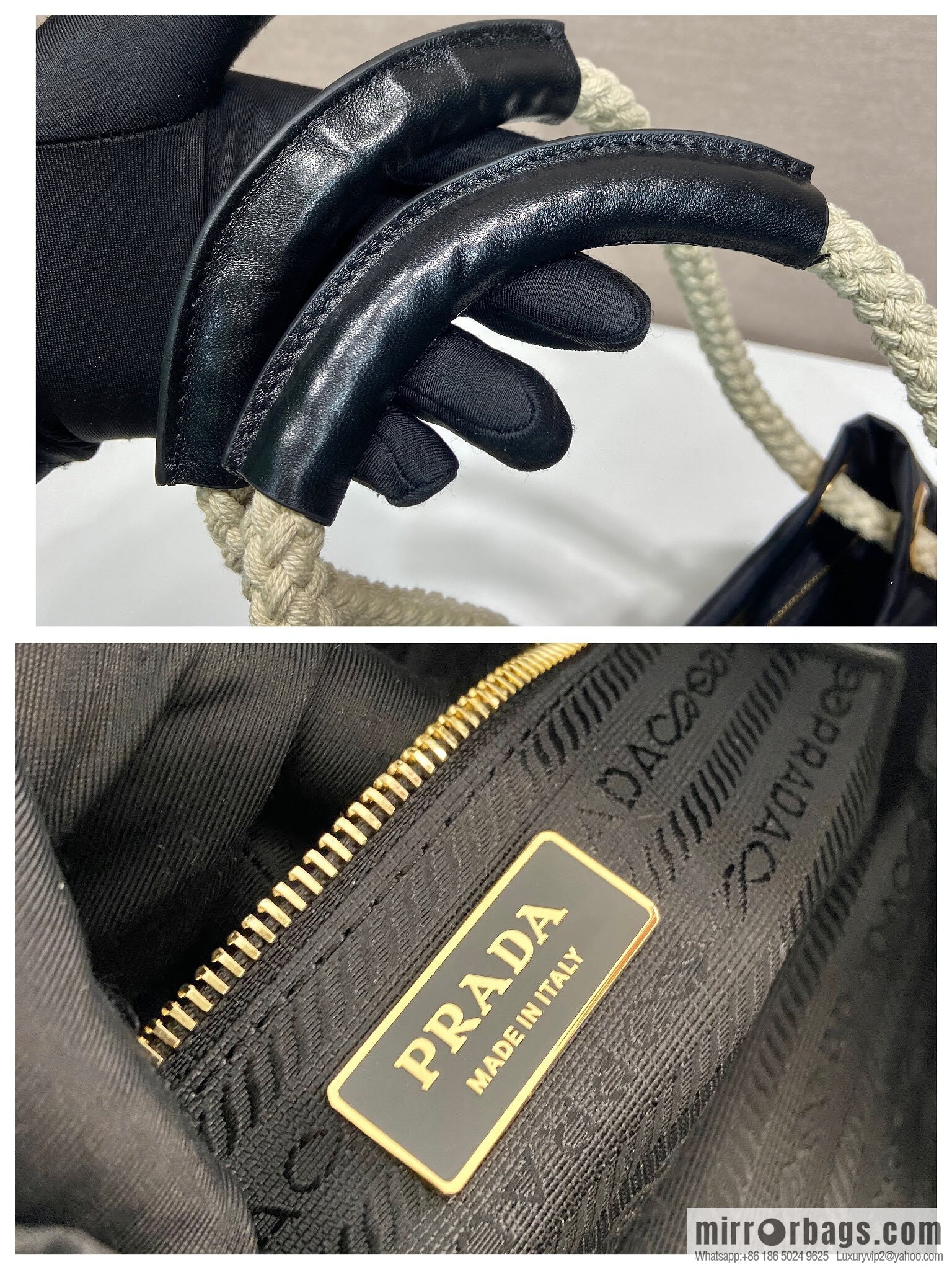 Prada new bucket bag 1BE082 catwalk model, black.
