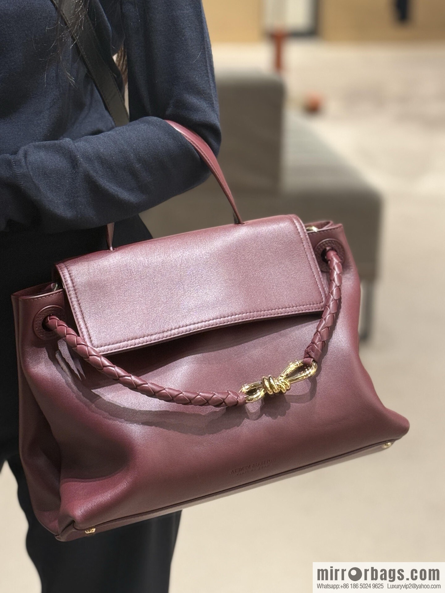 BV Ciao Ciao Handbag 817231 Barolo Burgundy