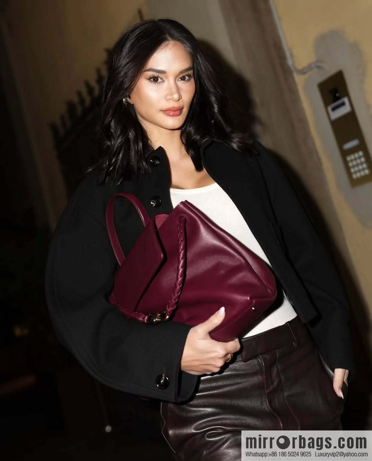 BV Ciao Ciao Handbag 817231 Barolo Burgundy