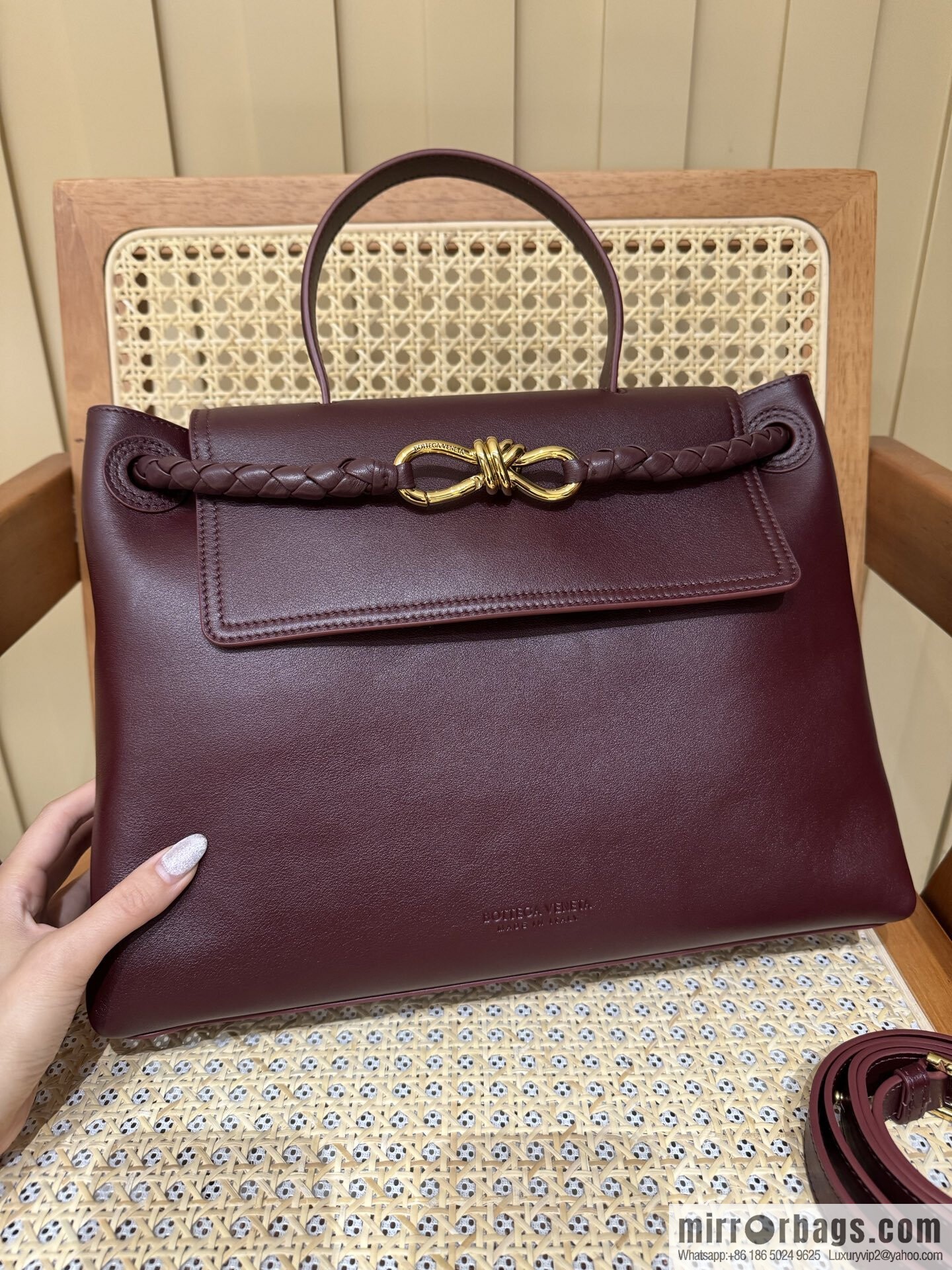 BV Ciao Ciao Handbag 817231 Barolo Burgundy